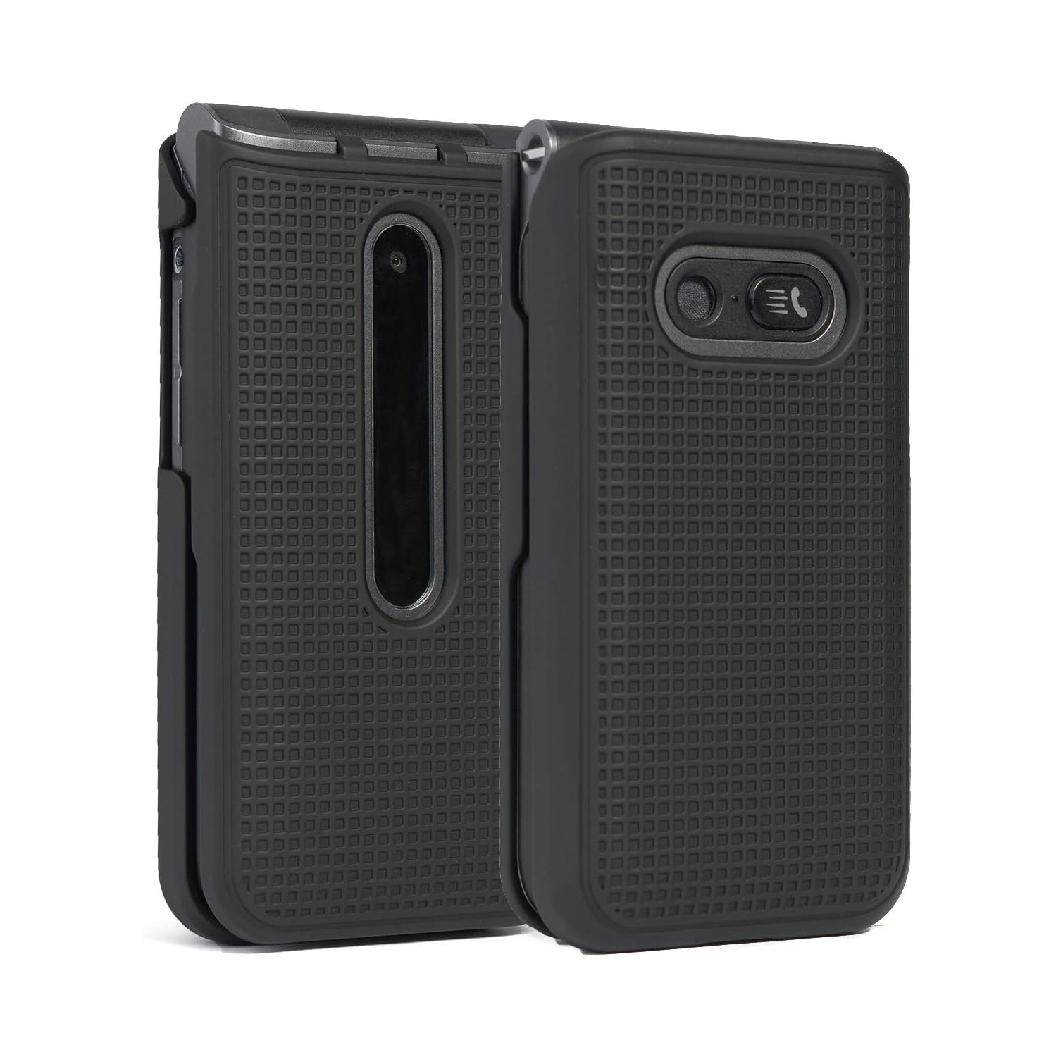 Case for LG Classic Flip, [Black] Protective Snap-On Hard Shell Cover [Grid Texture] for LG Classic Flip