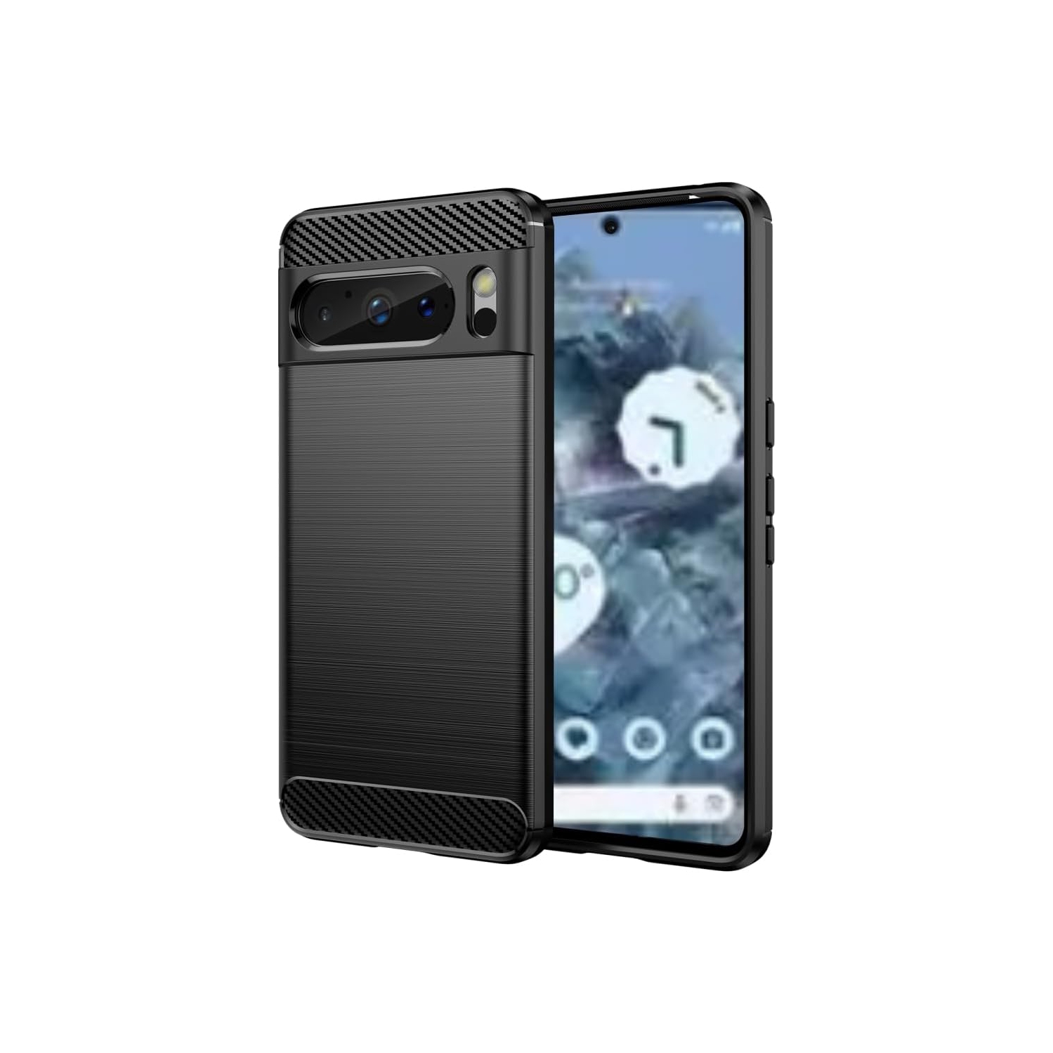 Google Pixel 8 Pro Case, with Screen Protector Shock-Absorption Flexible TPU Rubber Protective Cell Phone