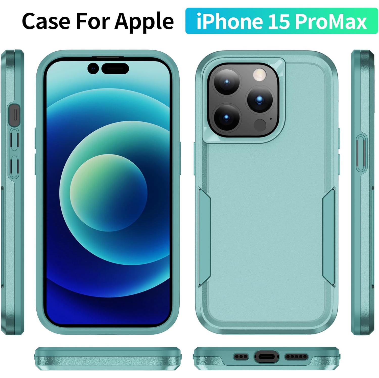 for iPhone 15 Pro Max Phone case and iPhone 15 Pro Max Screen Protector,Military-Grade Drop Protection Dual Layer