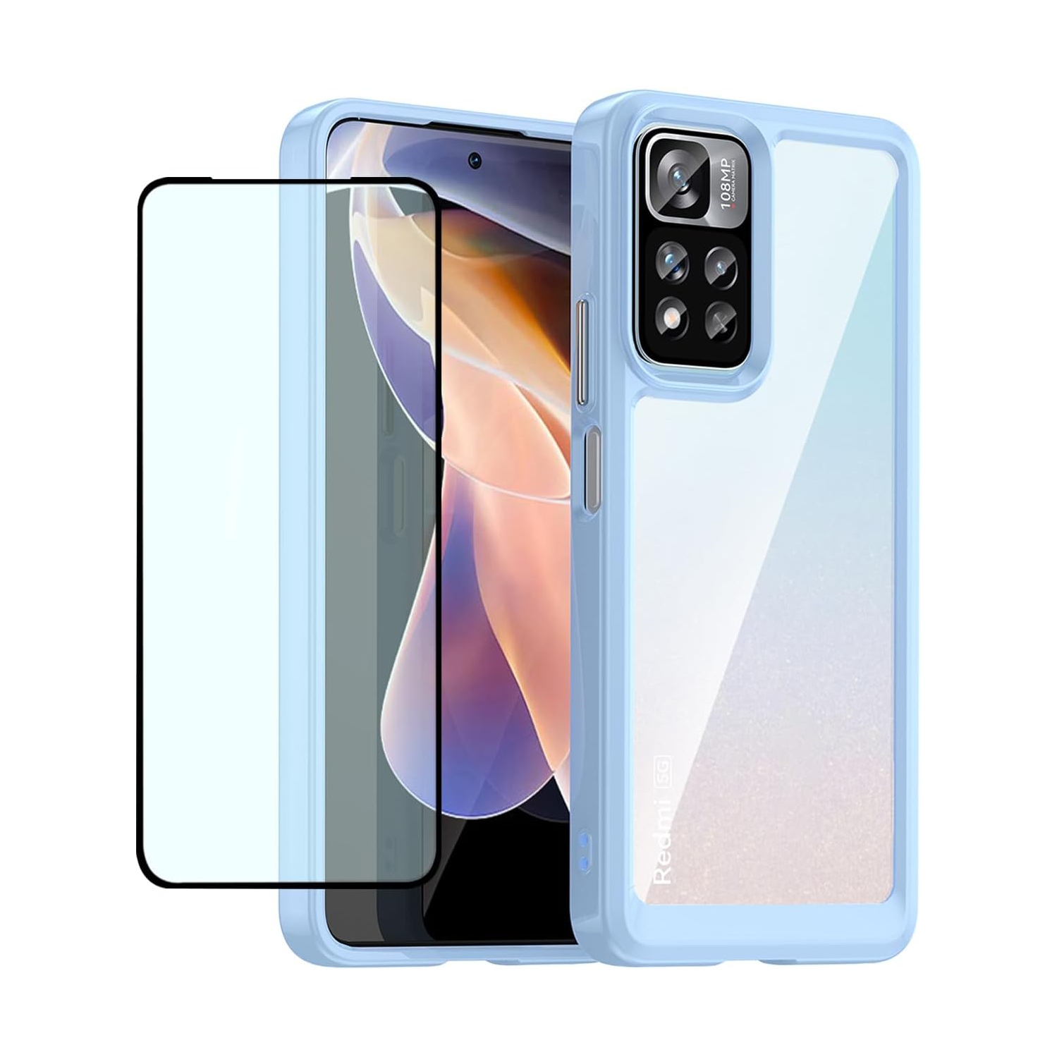 Clear Case for Redmi Note 11 Pro (4G/5G)/Note 11E Pro/Redmi Note 12 Pro 4G with Screen Protector,Shockproof