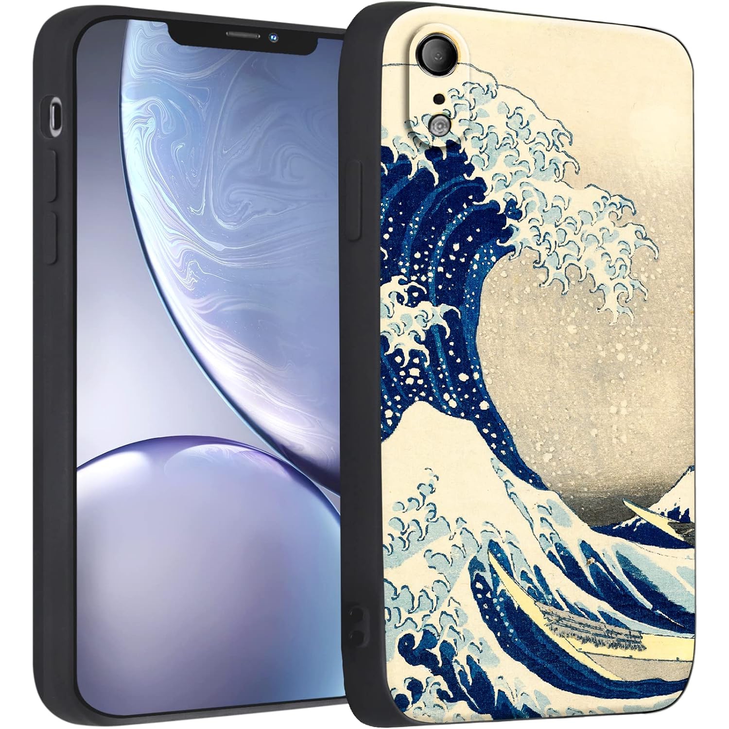 Compatible with iPhone XR Case Cute Art Silicone Case Famous Painting with Design for Women Japanese Cover with Screen