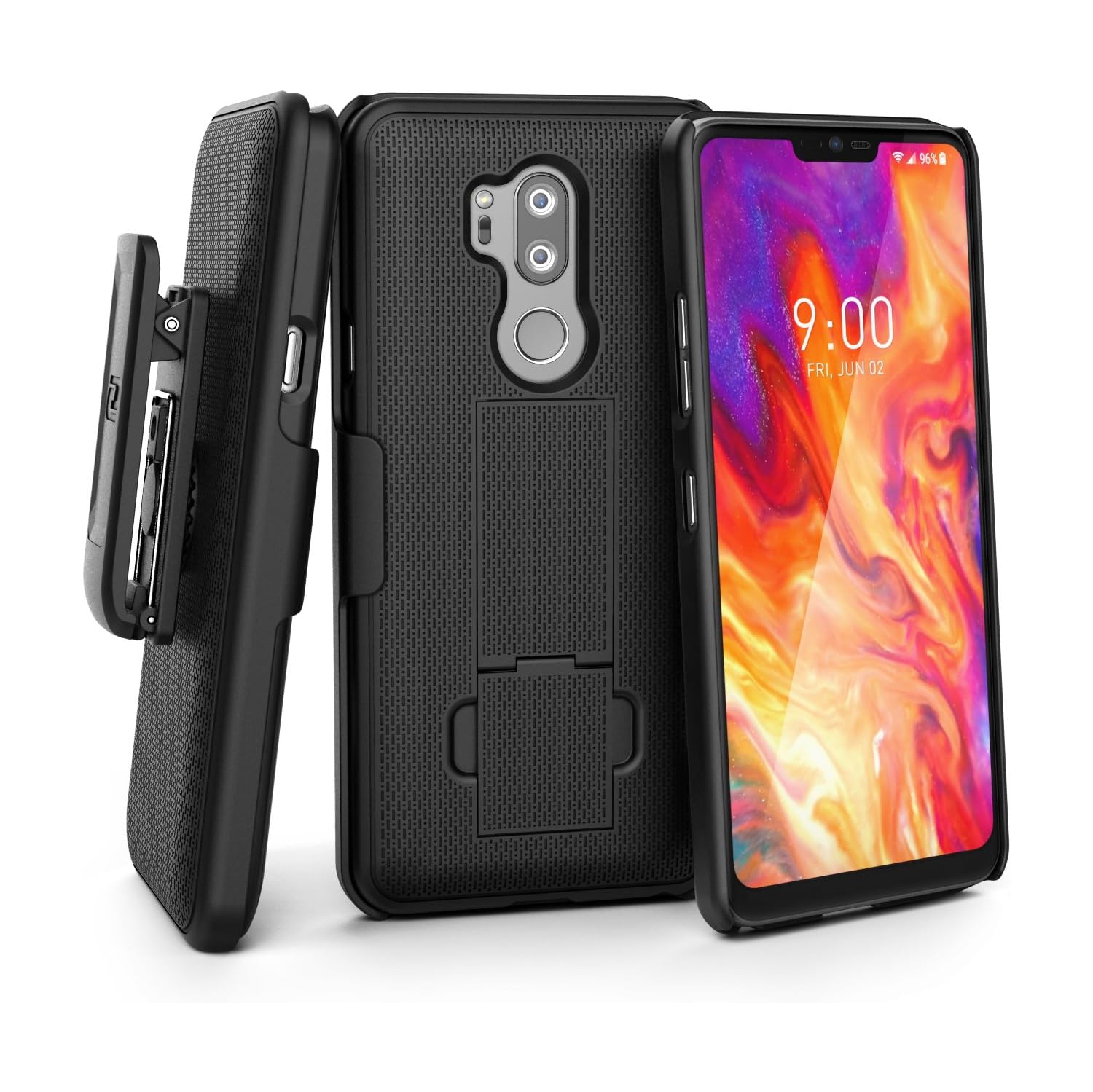 LG G7 /LG G7 ThinQ Case with Belt Clip - (DuraClip) Slim Fit Holster Shell Combo w/ Rubberized Grip (Smooth