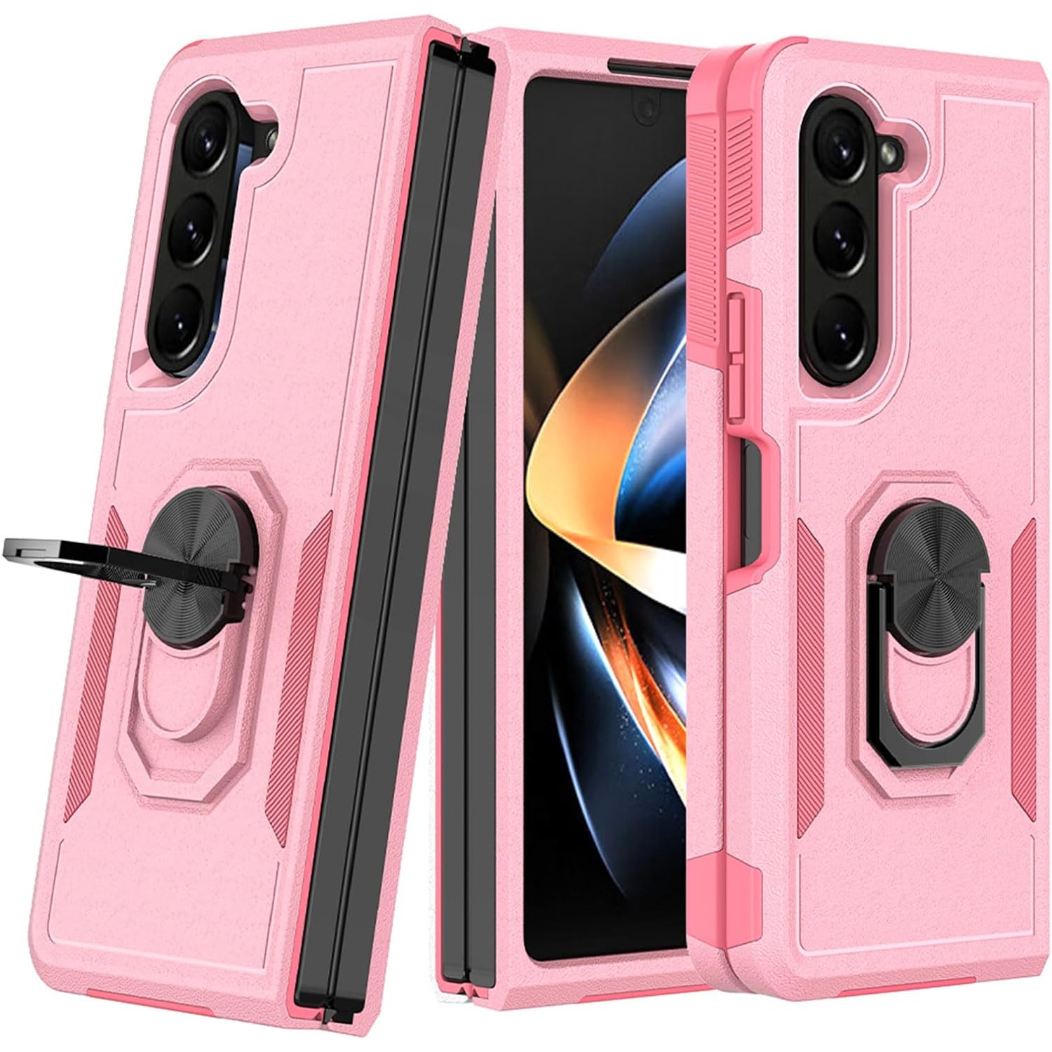 Case for Galaxy Z Fold 5, Samsung Galaxy Z Fold5 Phone case with Screen Protector, Ring Kickstand for Magnetic