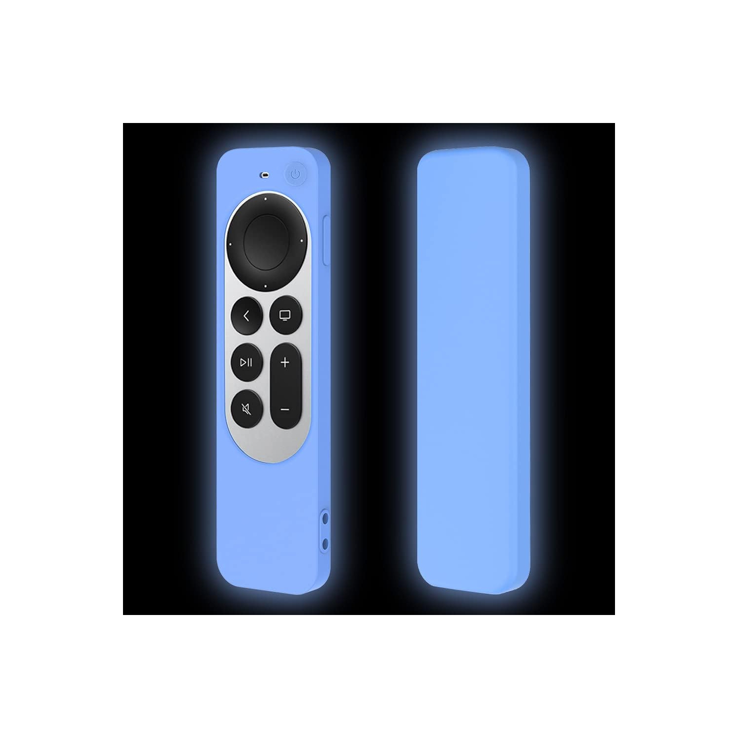 Cover Case Replacement for New Apple 4k TV Series 6 Generation 2021 Remote Control, Blue Siri 2nd Silicone Skin