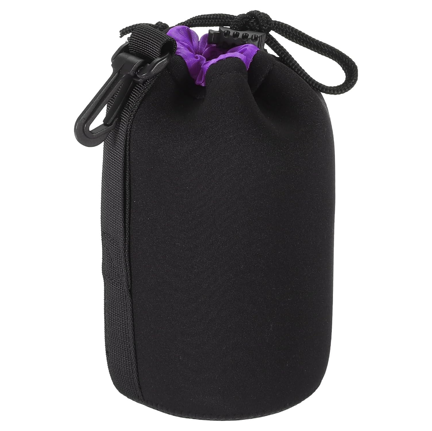 Camera Lens Bag, 3.5" IDx7.1" H Drawstring Lens Pouch with Thick Protective Neoprene, Lens Case for DSLR Camera