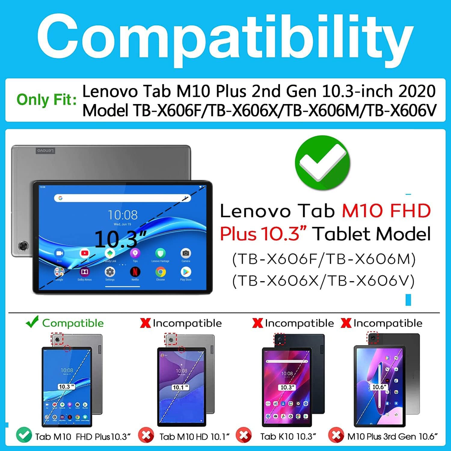 Coque Très mince Pour Lenovo Tab M10 FHD Plus TB-X606F 2020 10,3 pouces