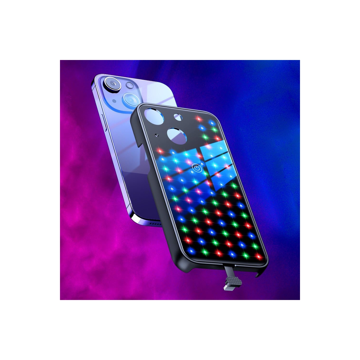 Sky Star Shining Mobile Phone Case，RGB Led Illuminated Phone Case with iPhone 14 Plus，Colorful Flashing