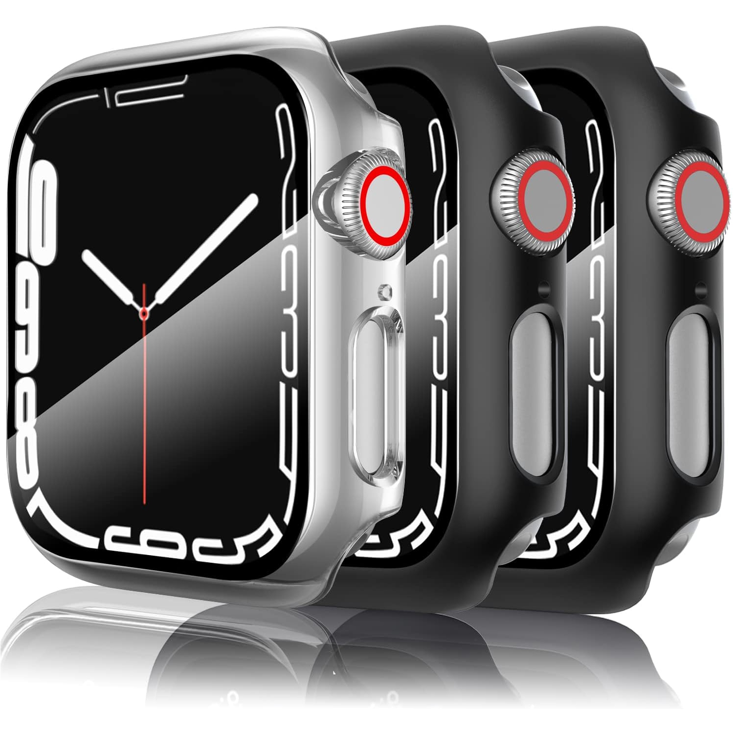 3-Pack Case for Apple Watch Screen Protector 42mm Series 3/2/1, Hard PC Full Protective Case Bumper Cover
