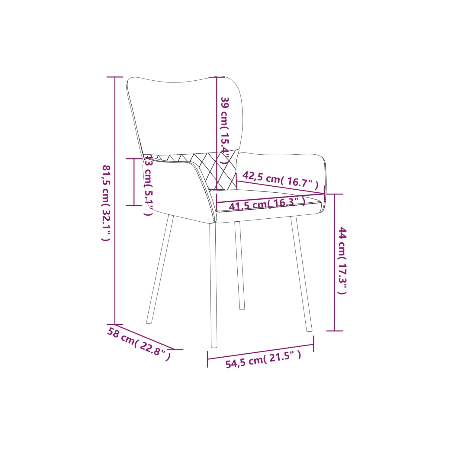 vidaXL Dining Chairs 2 pcs Black Fabric and Faux Leather