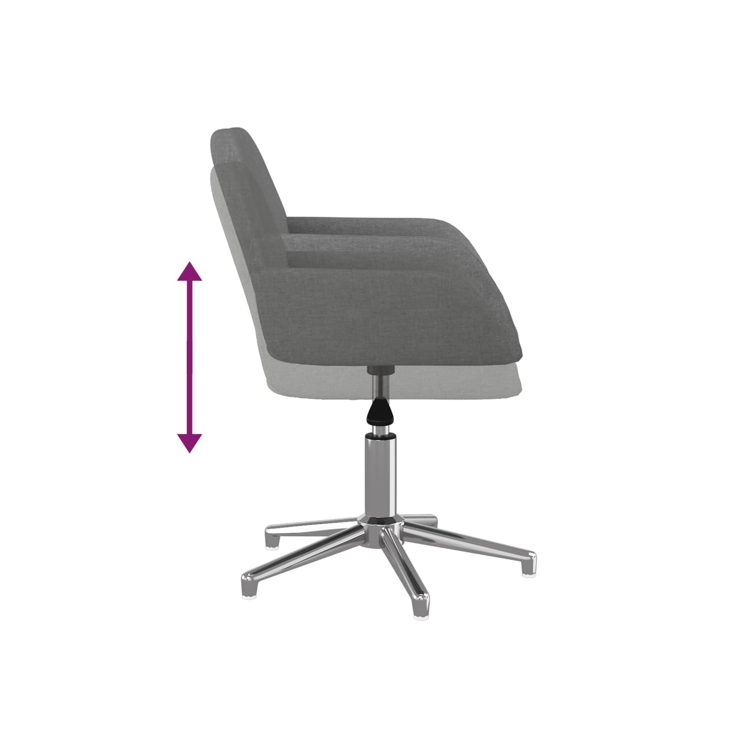 Fauteuil de bureau pivotant en tissu gris clair vidaXL