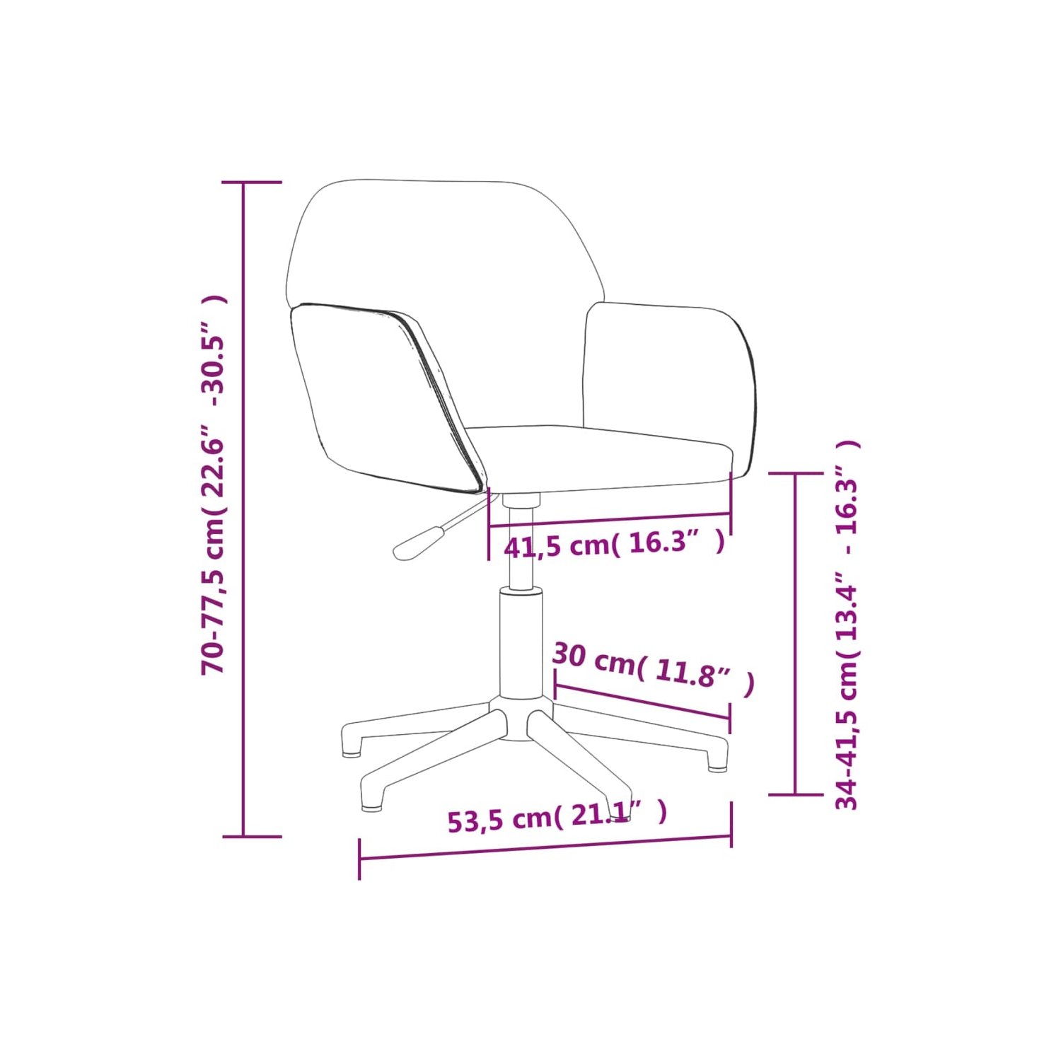 Fauteuil de bureau pivotant en tissu gris clair vidaXL