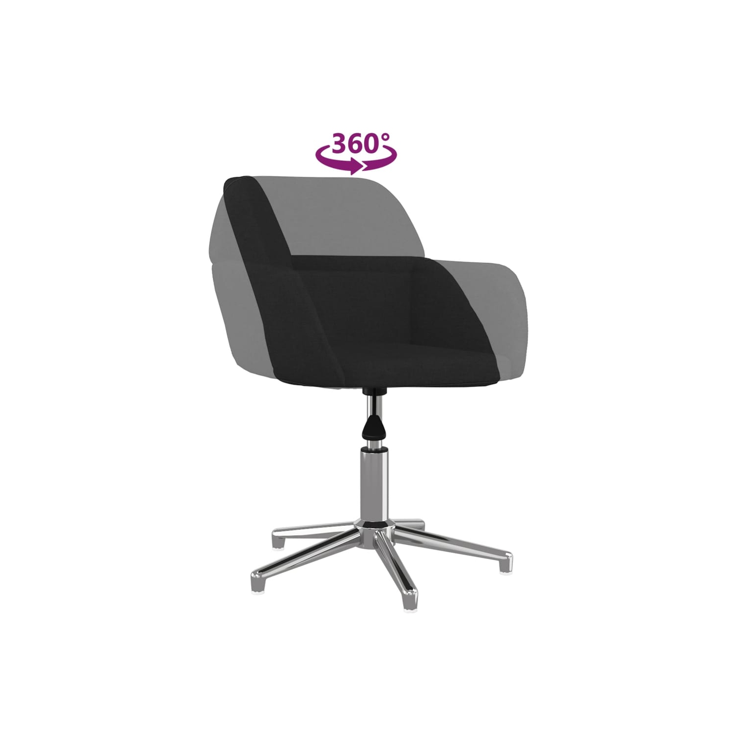 Fauteuil de bureau pivotant en tissu noir vidaXL