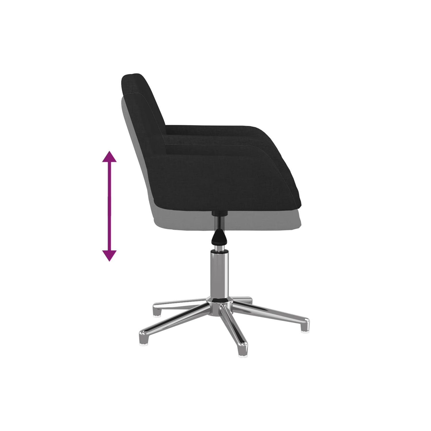 Fauteuil de bureau pivotant en tissu noir vidaXL