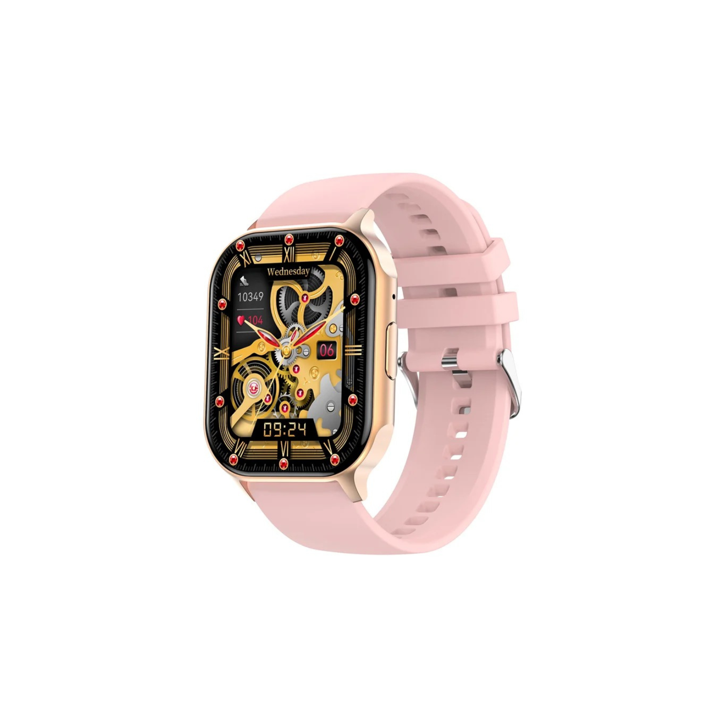 TUTT H6 AMOLED 2.04” Screen Classic Women Smart Watch | NFC | GPS Exercise SpO2 Stress & Sleep Monitoring | Calorie & Activity Tracker IP67 Men Women Smartwatch Rose Gold 2 Straps