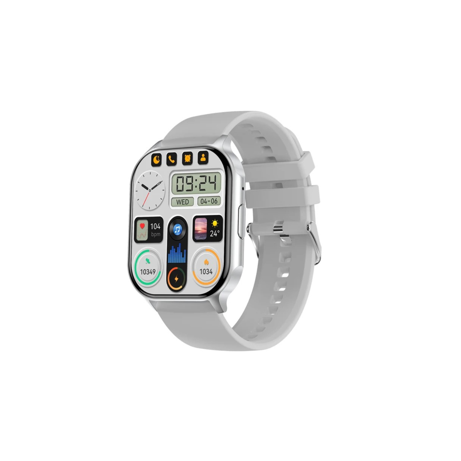 TUTT H6 AMOLED 2.04” Screen Classic Smart Watch | NFC | GPS Exercise SpO2 Stress & Sleep Monitoring | Calorie & Activity Tracker IP67 Men Women Smartwatch Two Straps