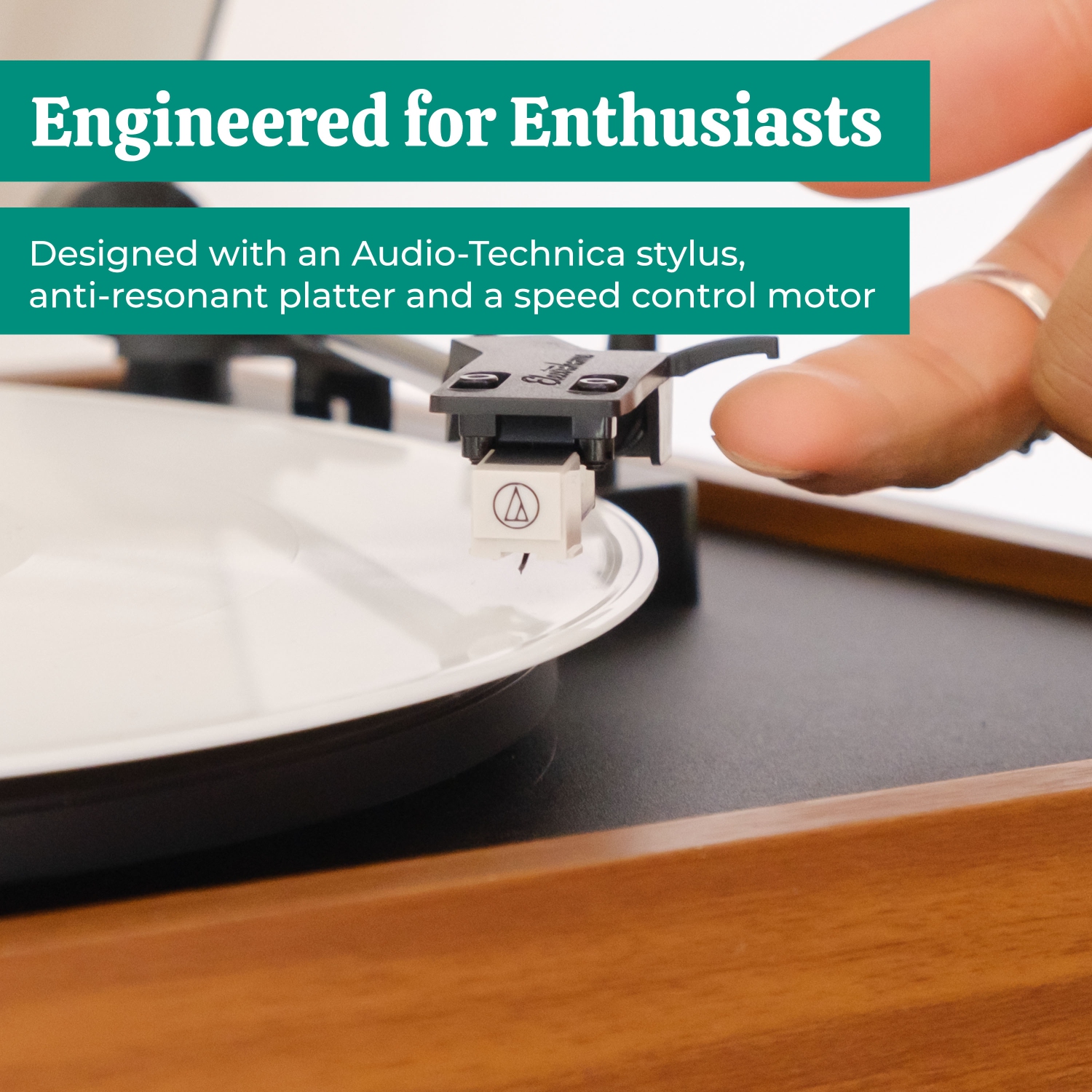 Electrohome Montrose Vinyl Record Player with Berkeley Powered Bluetooth Bookshelf Speakers for Warm Natural Sound, Teak