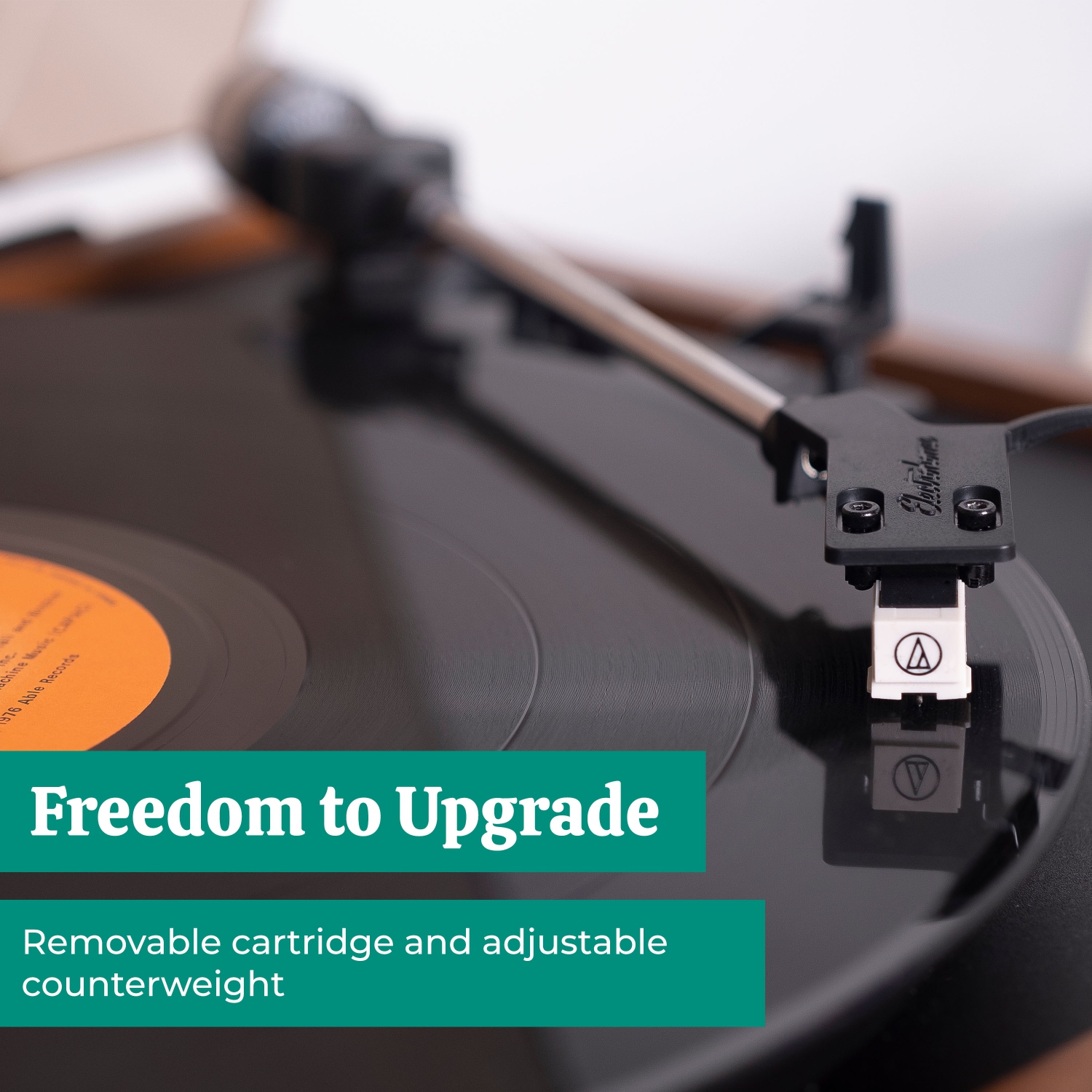 Electrohome Montrose Vinyl Record Player with Berkeley Powered Bluetooth Bookshelf Speakers for Warm Natural Sound, Teak