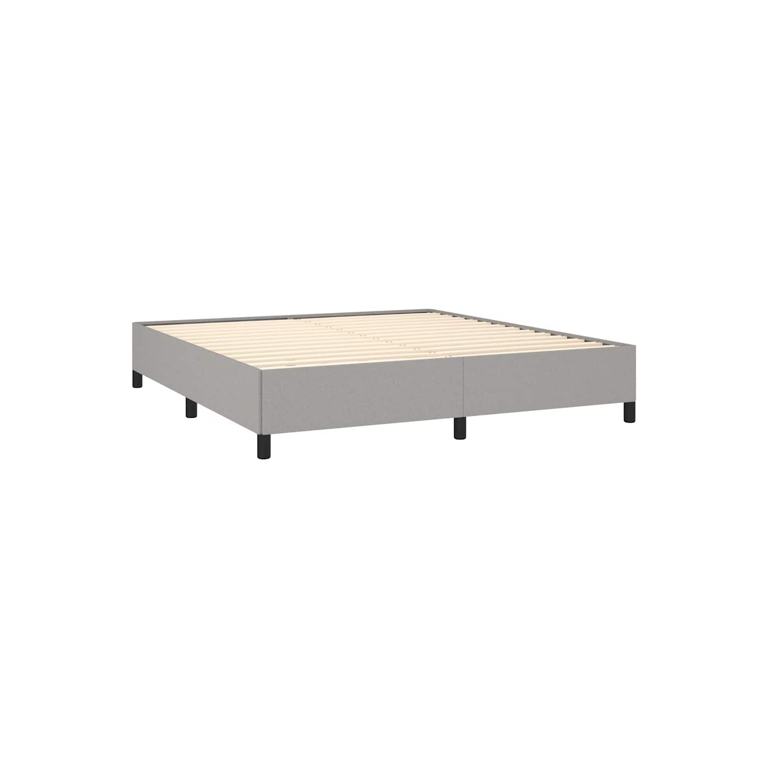 vidaXL King Bed Frame, Fabric Upholstered Platform Bed Frame, Light Gray, No Mattress