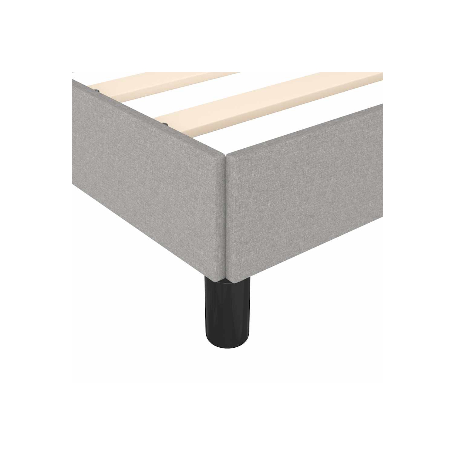 vidaXL King Bed Frame, Fabric Upholstered Platform Bed Frame, Light Gray, No Mattress