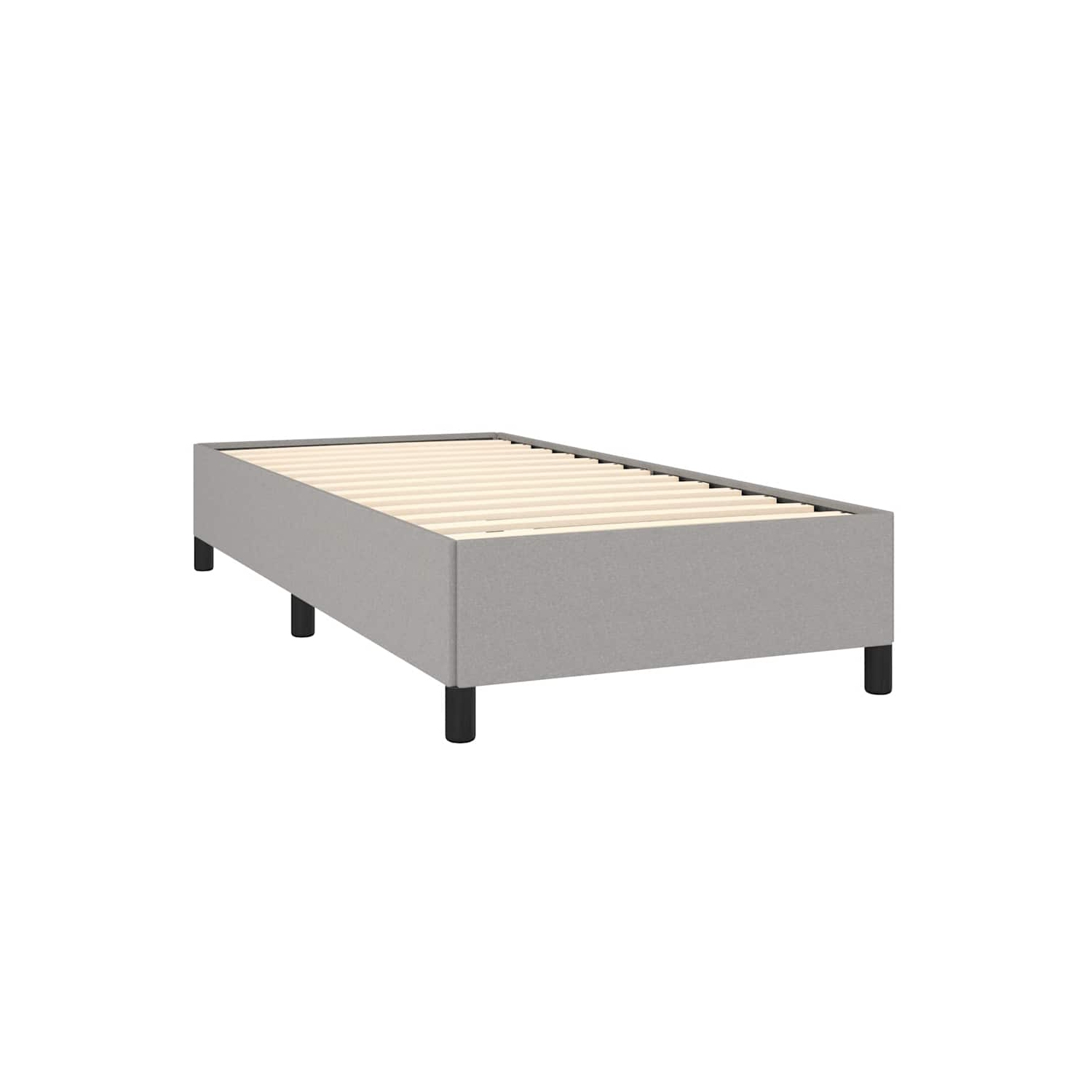 vidaXL Twin XL Bed Frame, Fabric Upholstered Platform Bed Frame, Light Gray, No Mattress