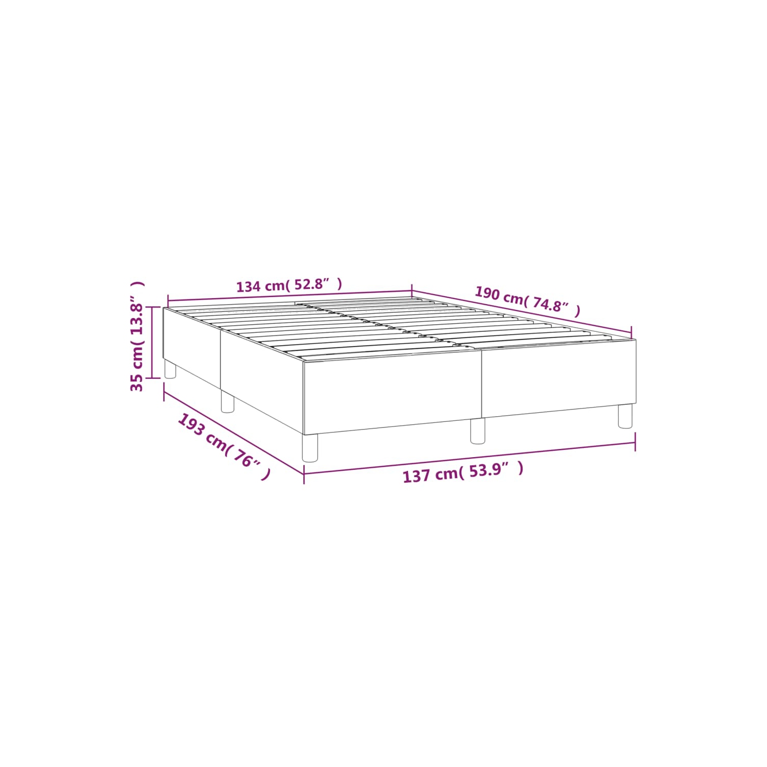 vidaXL Box Spring Bed Frame Light Grey Full Fabric