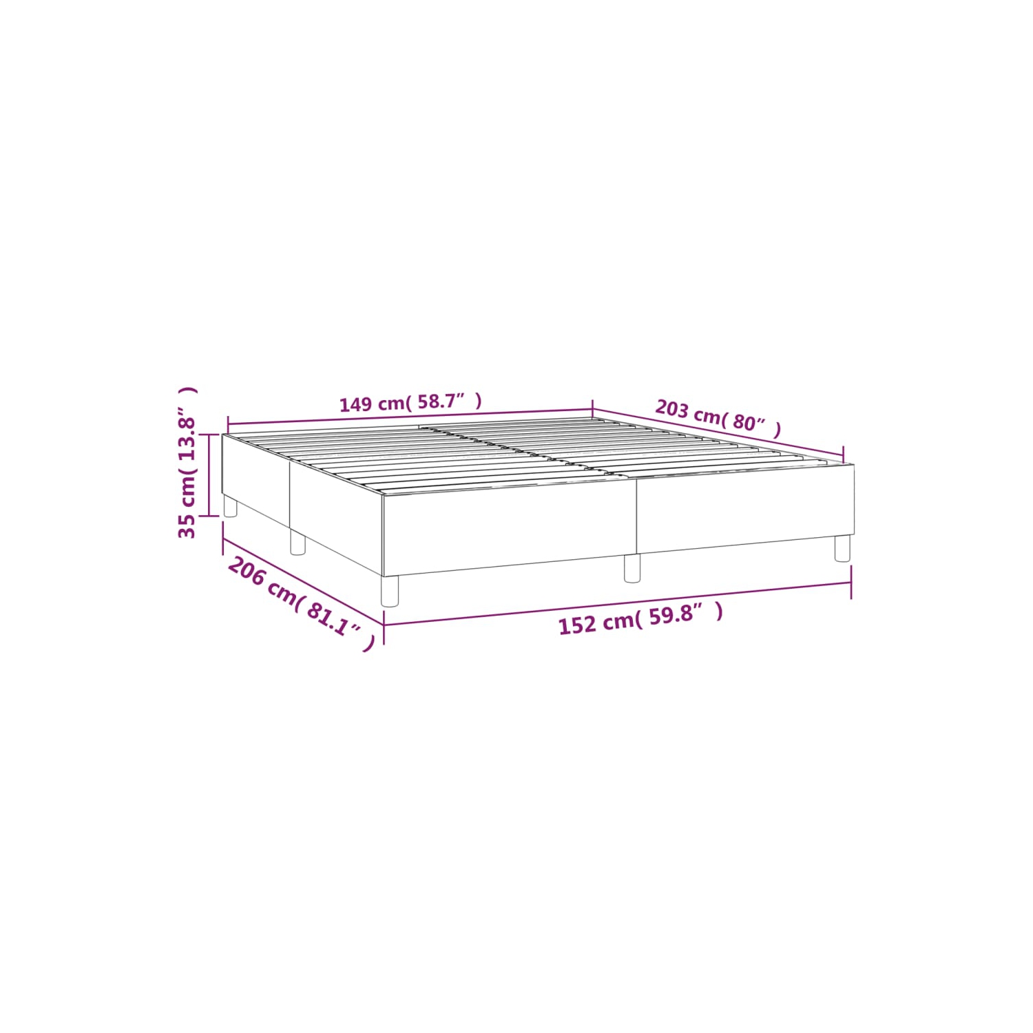 vidaXL Box Spring Bed Frame Dark Grey Queen Fabric