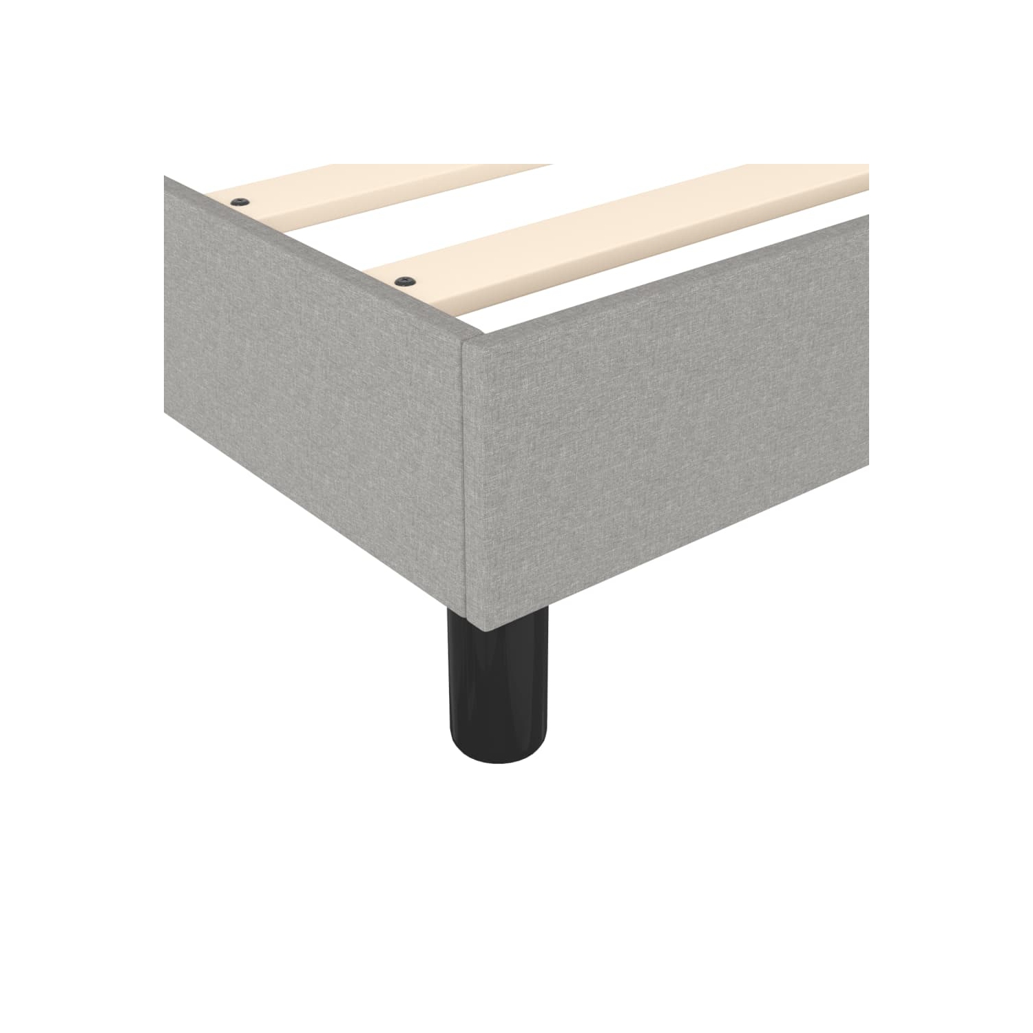 vidaXL Box Spring Bed Frame Light Grey King Fabric