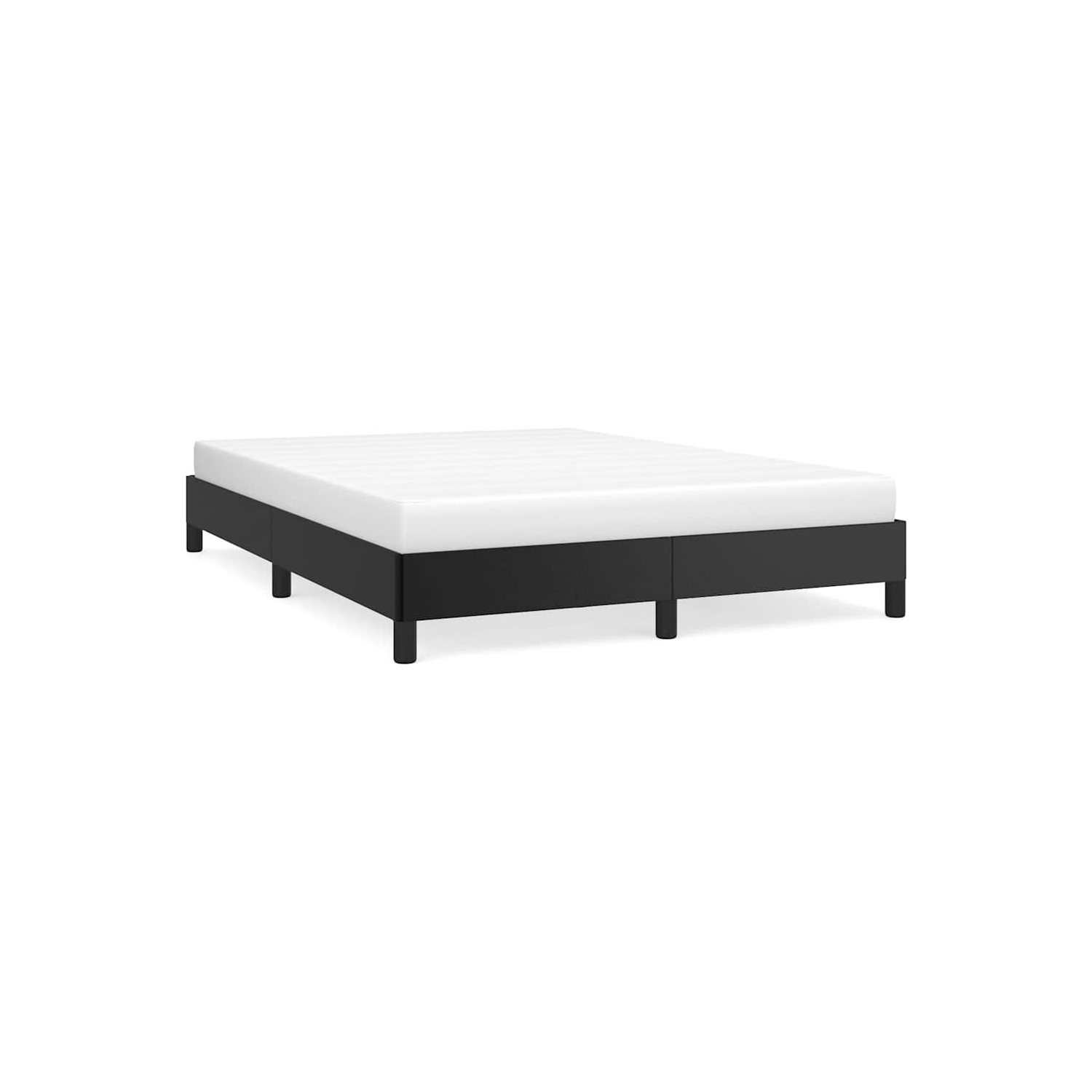 vidaXL Full Bed Frame, Faux Leather Upholstered Platform Bed Frame, Black, No Mattress
