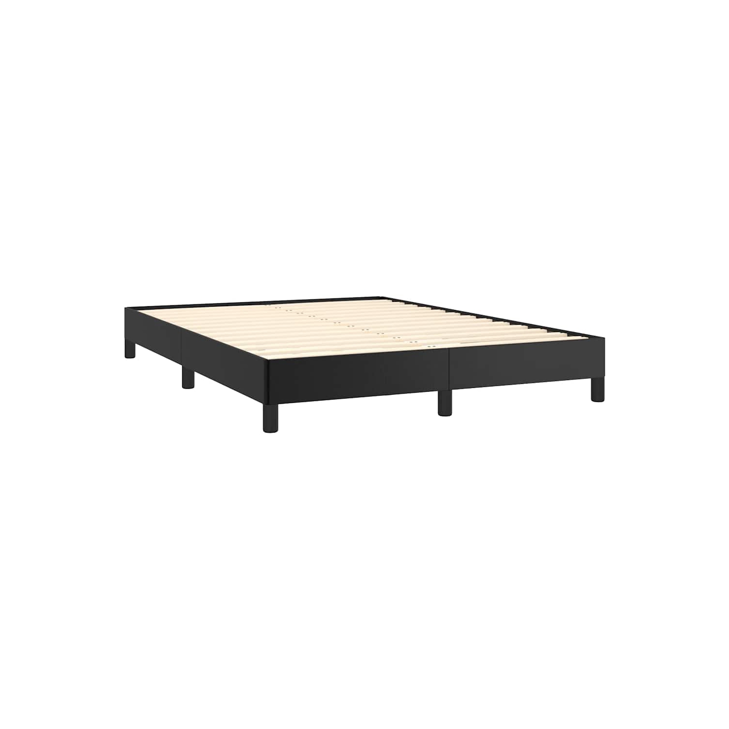 vidaXL Full Bed Frame, Faux Leather Upholstered Platform Bed Frame, Black, No Mattress