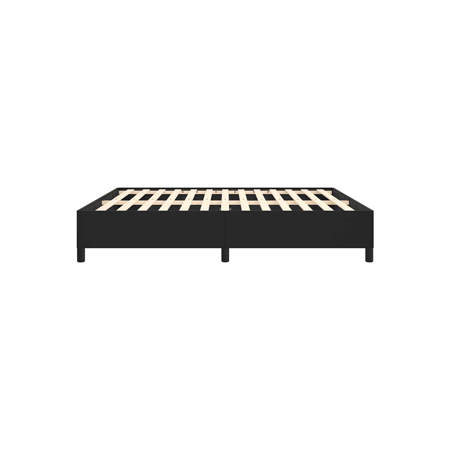 vidaXL King Bed Frame, Faux Leather Upholstered Platform Bed Frame, Black, No Mattress