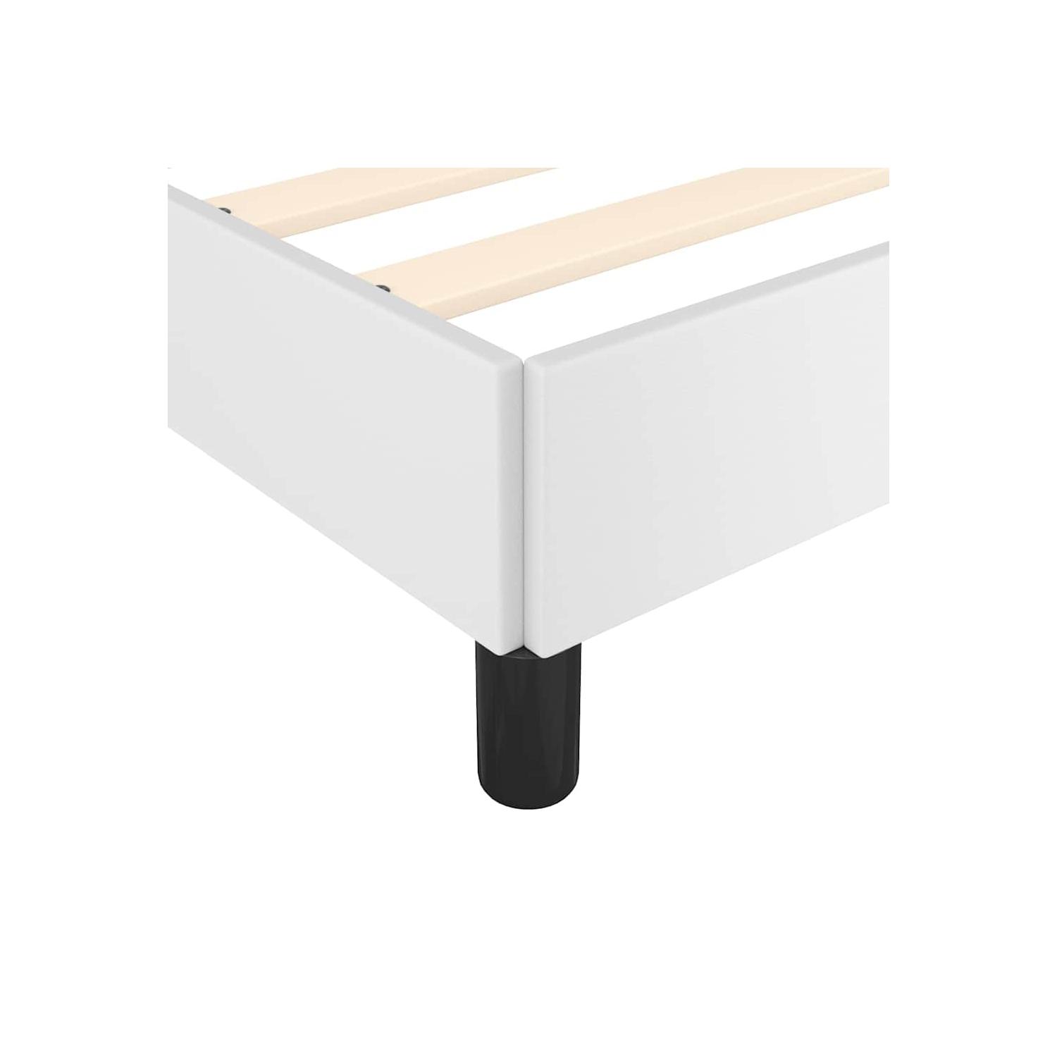 vidaXL California King Bed Frame, Faux Leather Upholstered Platform Bed Frame, White, No Mattress