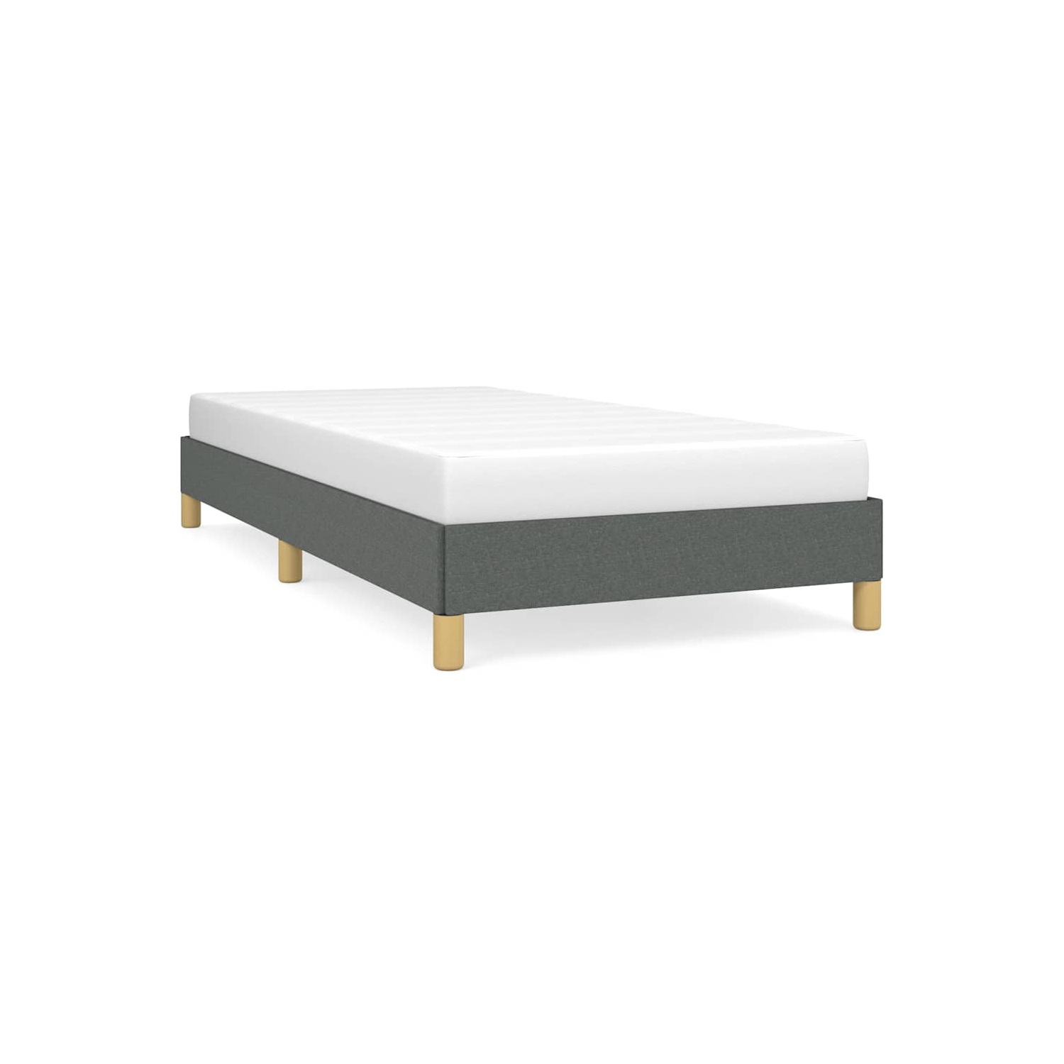 Cadre de très grand lit simple vidaXL, cadre de lit plateforme recouvert de tissu, gris foncé, sans matelas