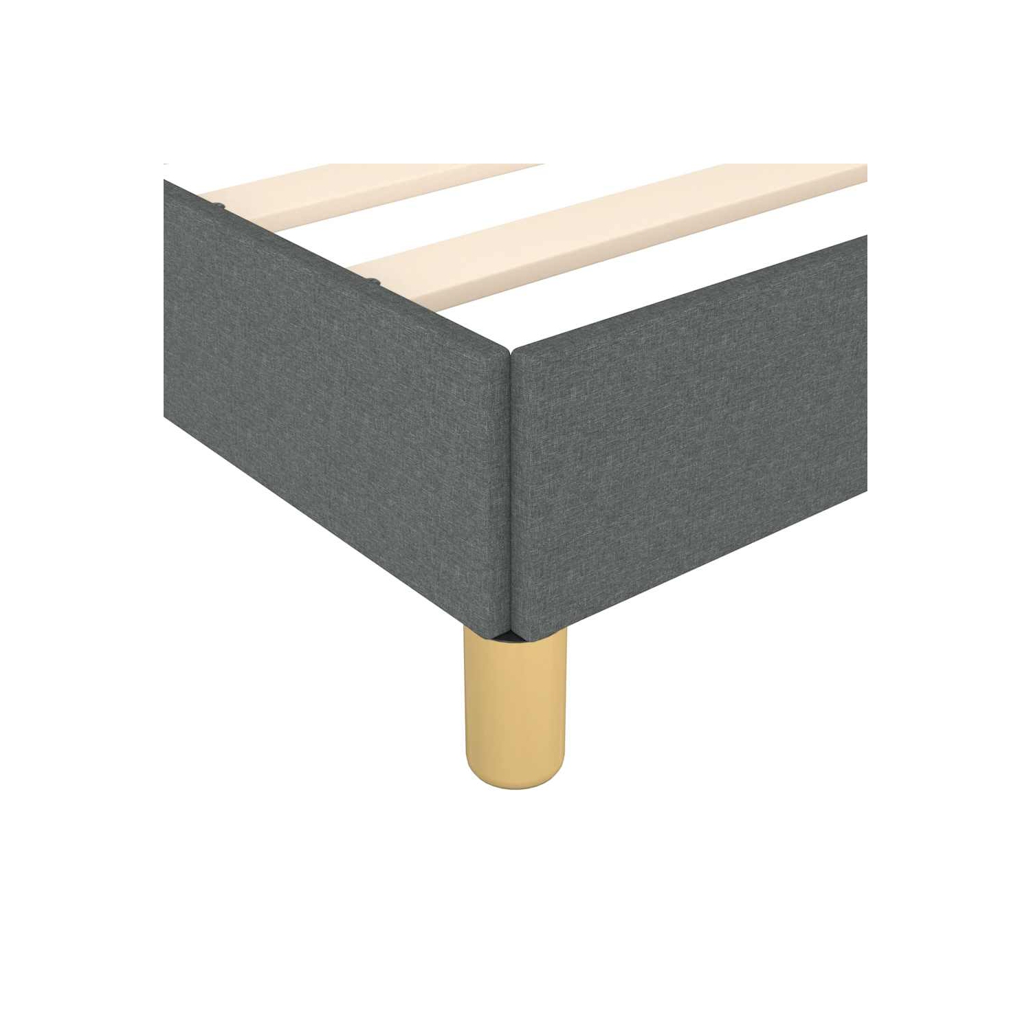 Cadre de très grand lit simple vidaXL, cadre de lit plateforme recouvert de tissu, gris foncé, sans matelas