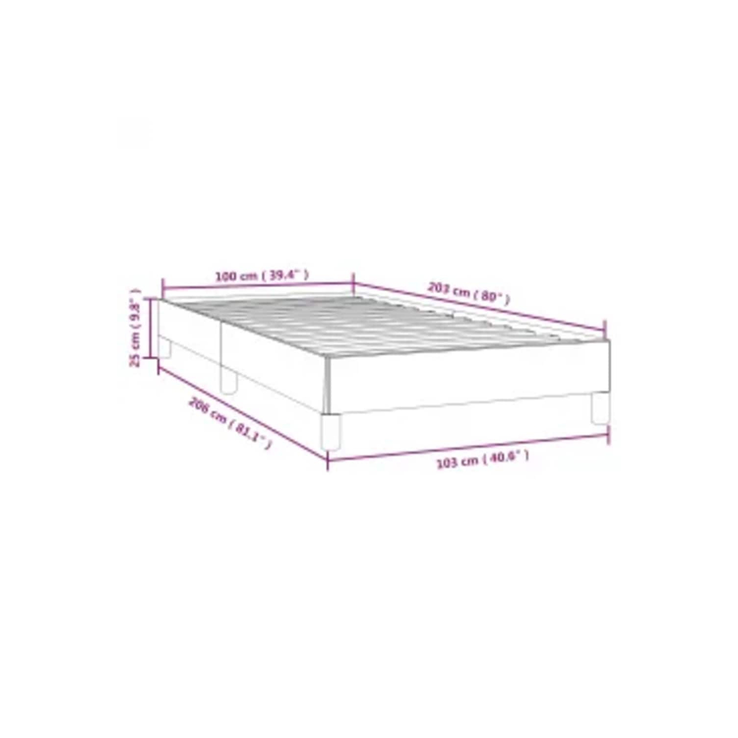 Cadre de très grand lit simple vidaXL, cadre de lit plateforme recouvert de tissu, gris foncé, sans matelas