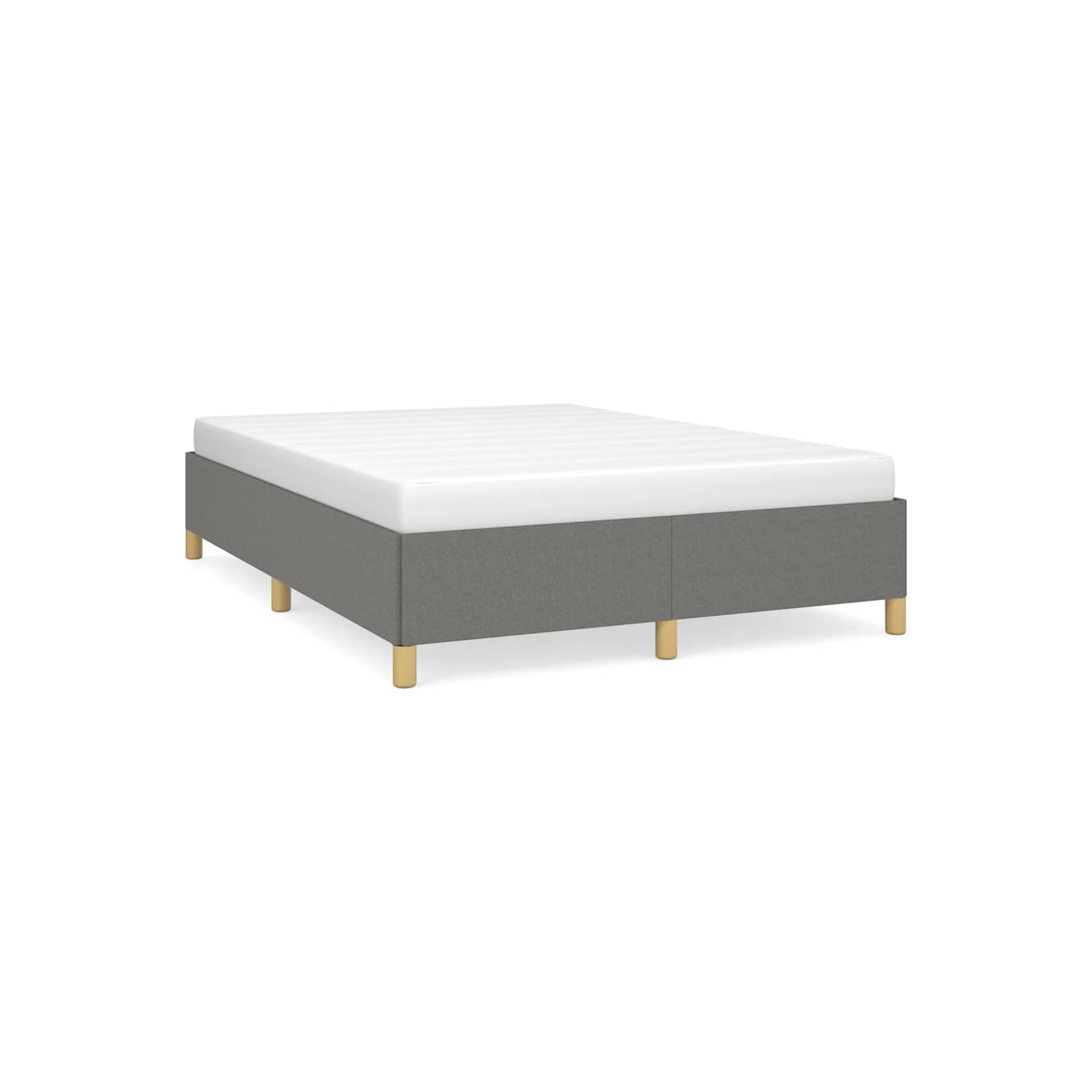 Cadre de lit double vidaXL, cadre de lit plateforme recouvert de tissu, gris foncé, sans matelas