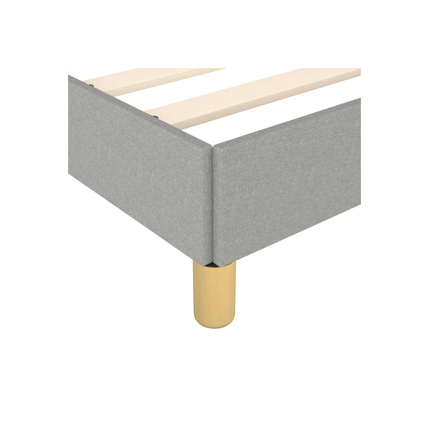 vidaXL Full Bed Frame, Fabric Upholstered Platform Bed Frame, Light Gray, No Mattress