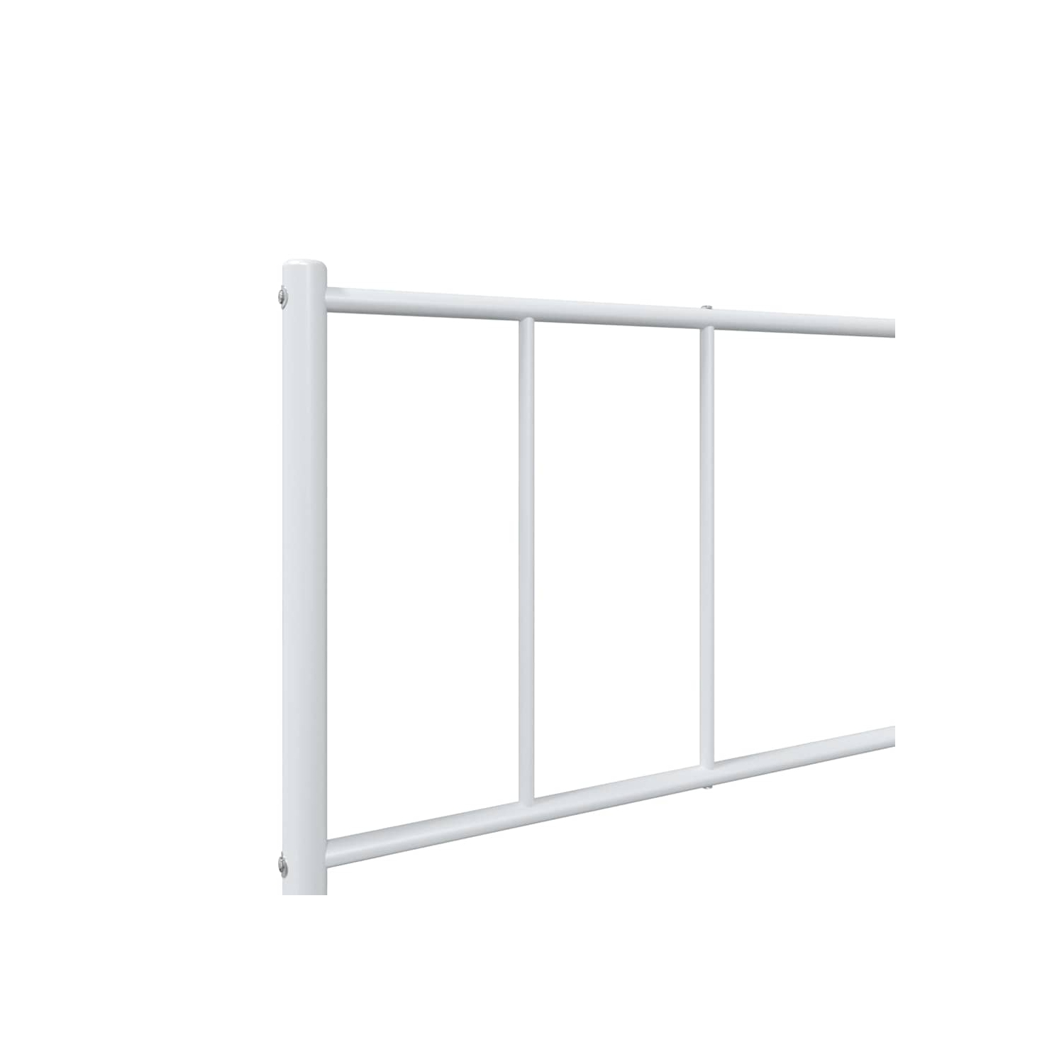 vidaXL White Twin Metal Bed Frame with Headboard & Slats, No Mattress, Easy Assembly