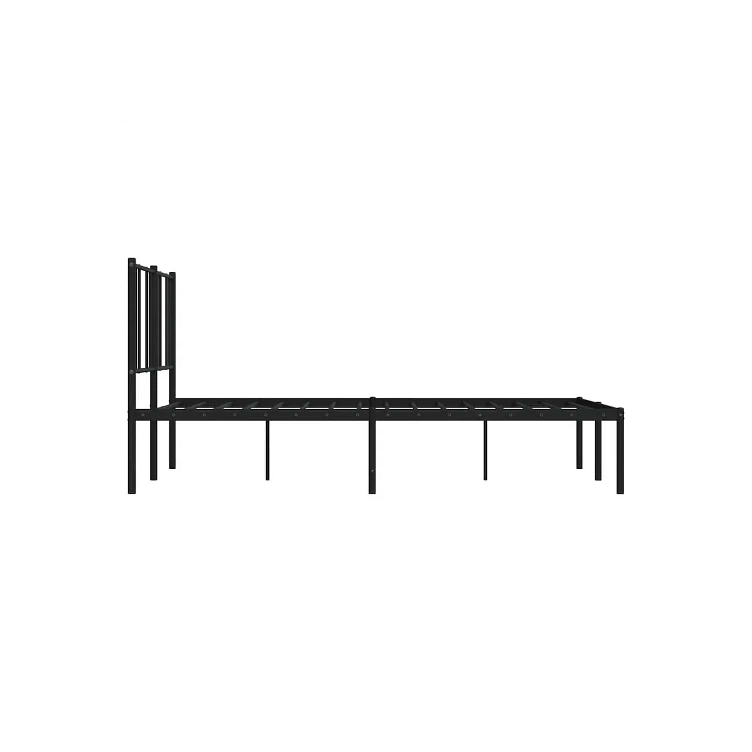vidaXL Black Full Metal Bed Frame with Headboard & Slats, No Mattress, Easy Assembly