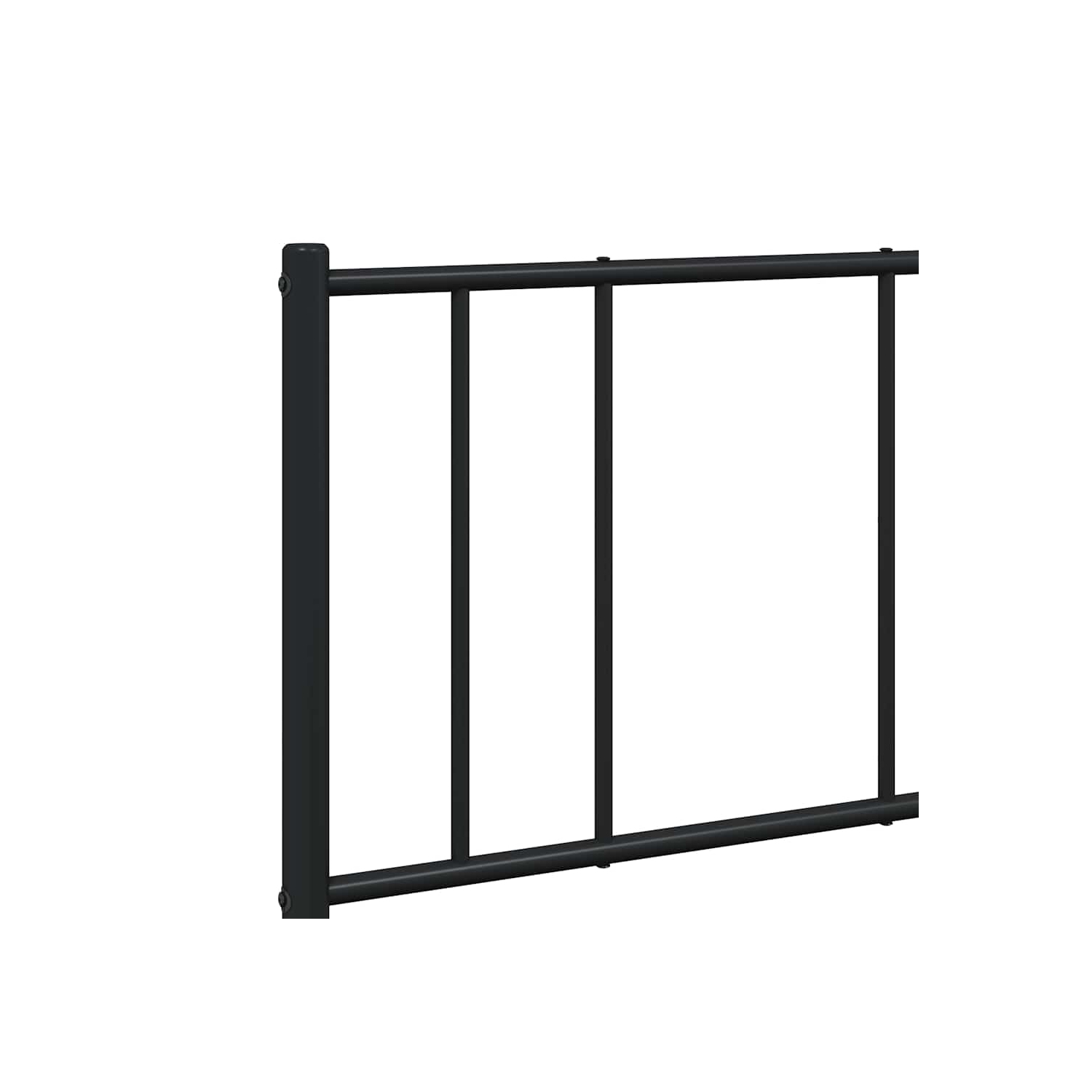 vidaXL Black Queen Metal Bed Frame with Headboard & Slats, No Mattress, Easy Assembly