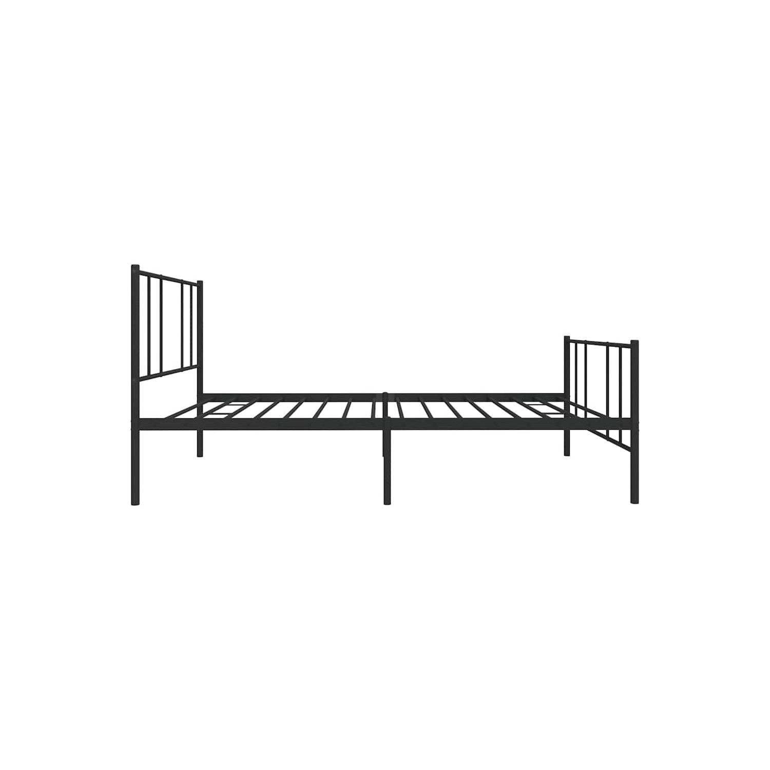 vidaXL Black Twin Metal Bed Frame with Headboard & Slats, No Mattress, Easy Assembly