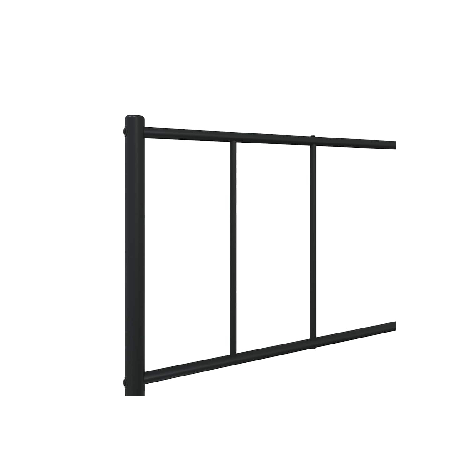 vidaXL Black Twin Metal Bed Frame with Headboard & Slats, No Mattress, Easy Assembly