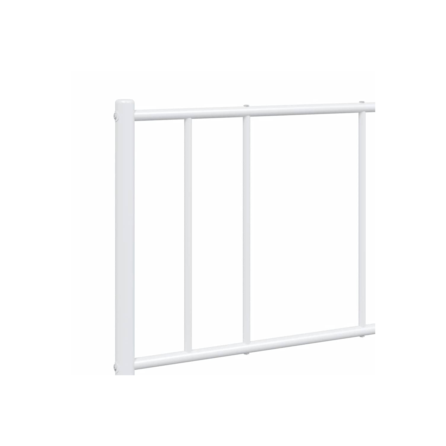 vidaXL White Full Metal Bed Frame with Headboard & Slats, No Mattress, Easy Assembly