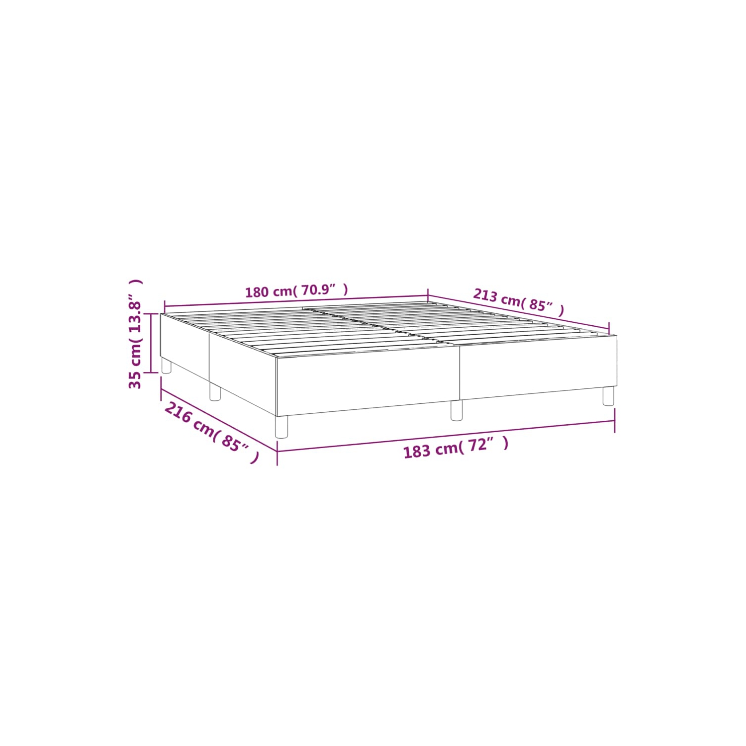 vidaXL Box Spring Bed Frame Dark Grey California King Velvet
