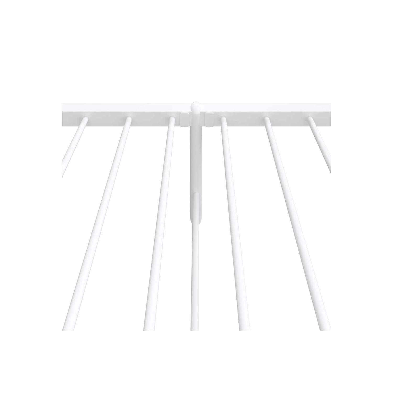 vidaXL White Metal Twin Bed Frame with Headboard & Footboard, Heavy-Duty, No Mattress