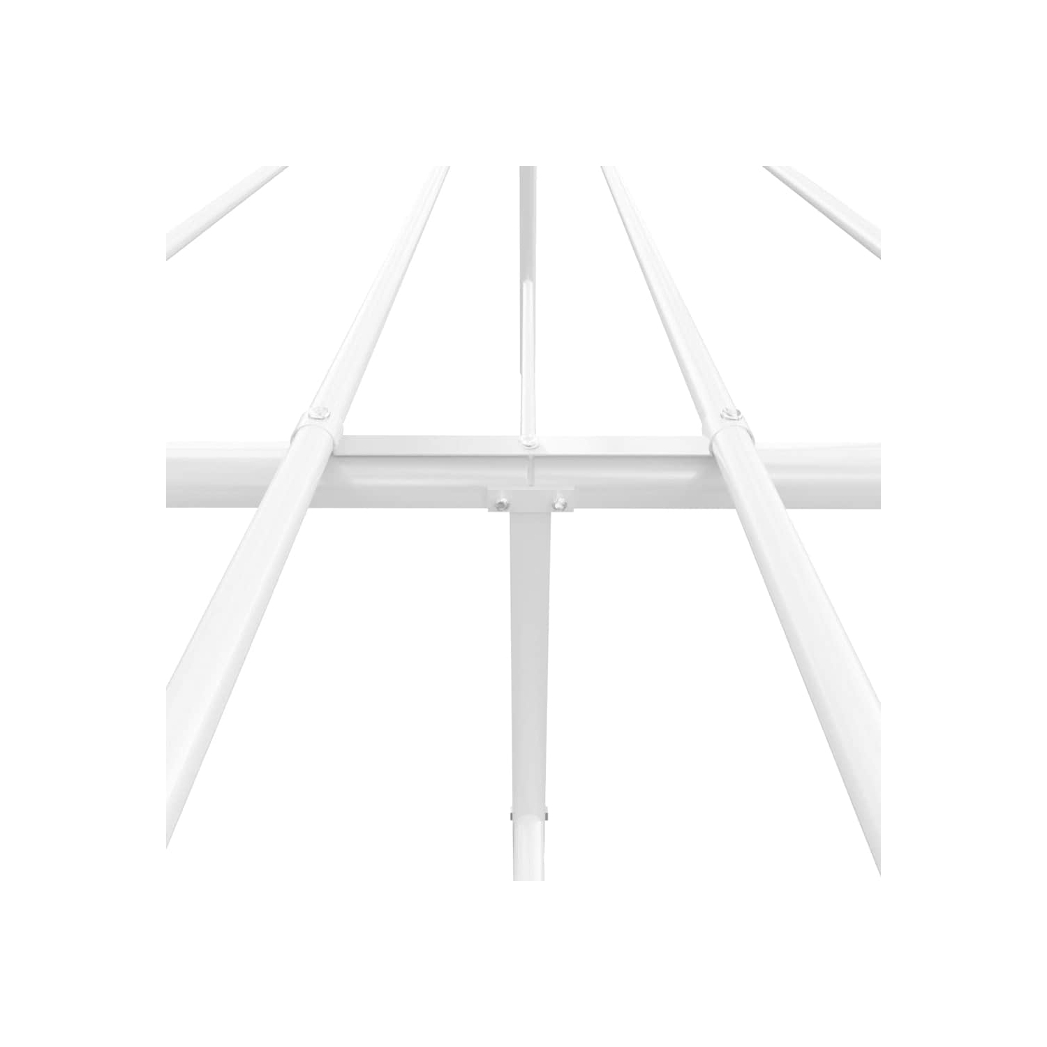 vidaXL White Metal Full Bed Frame with Headboard & Footboard, Heavy-Duty, No Mattress