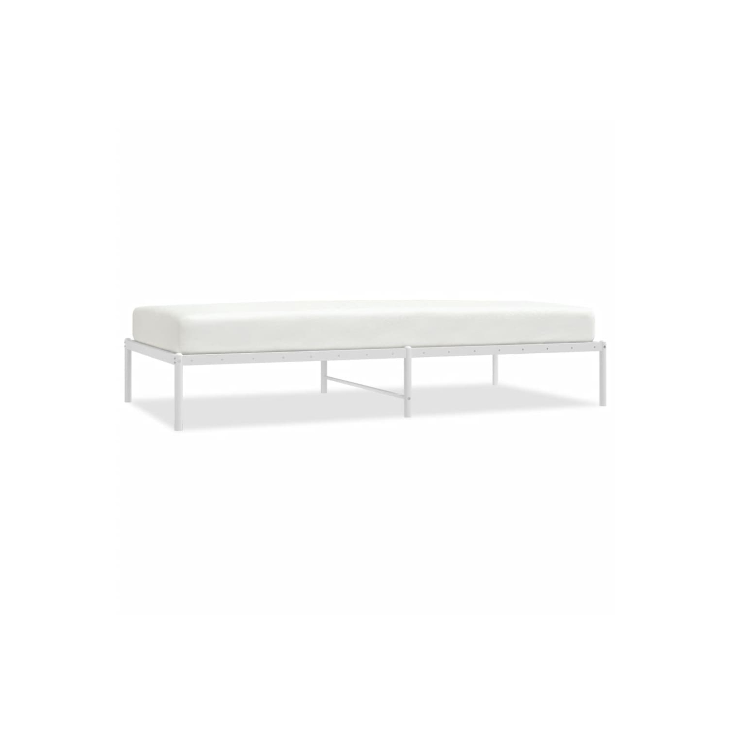 vidaXL Metal Bed Frame without Mattress White 100x200cm