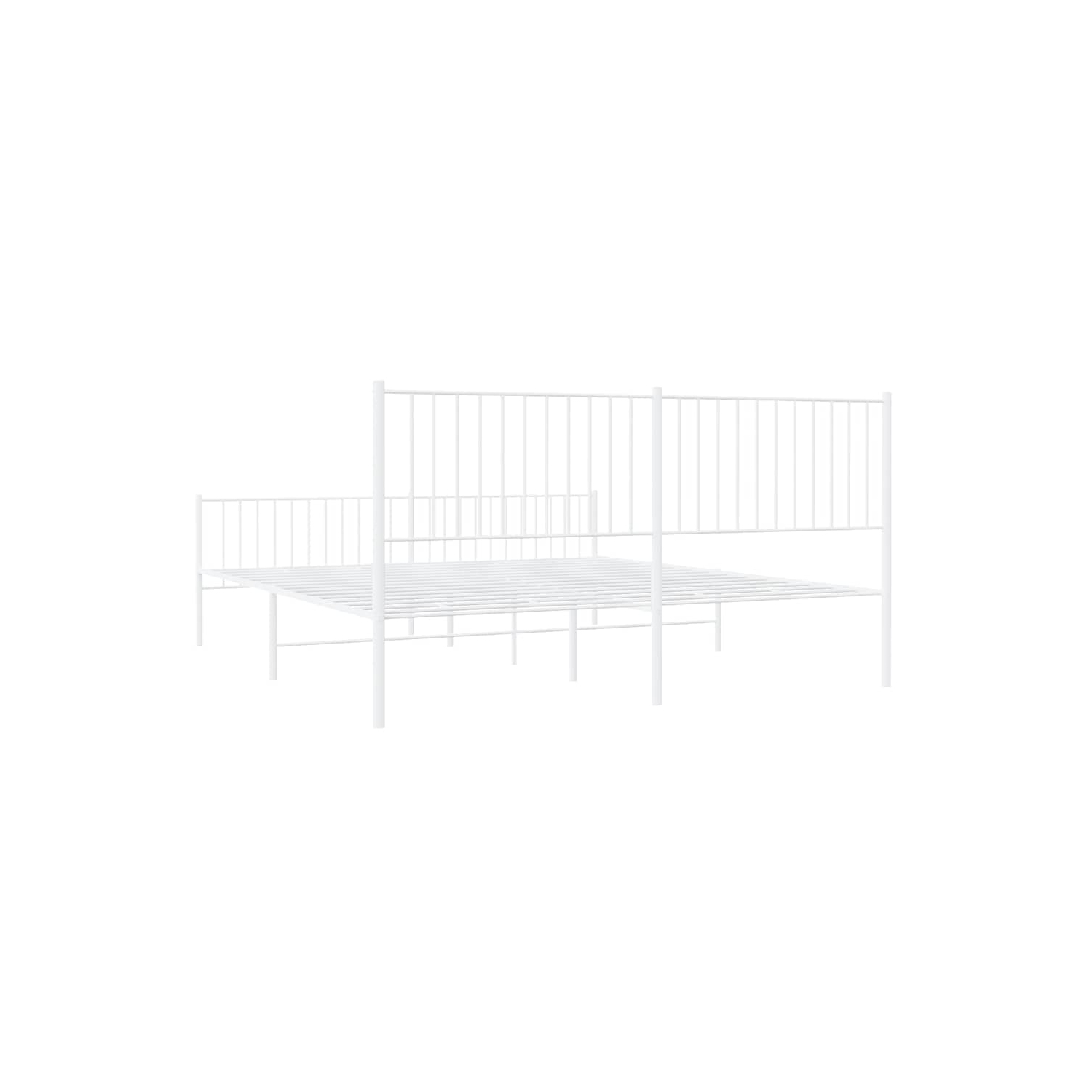 vidaXL Metal California King Bed Frame with Headboard & Footboard, Heavy-Duty, No Mattress