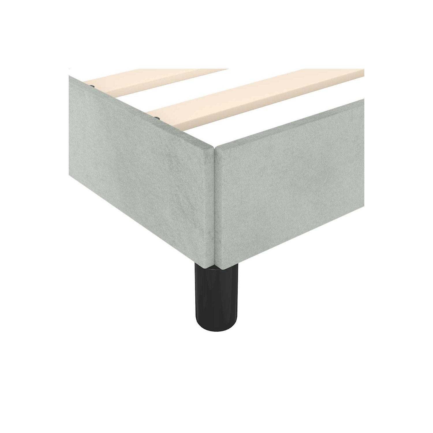 vidaXL Velvet Platform Bed Frame, No Box Spring Needed/No Mattress, Light Gray King Bed