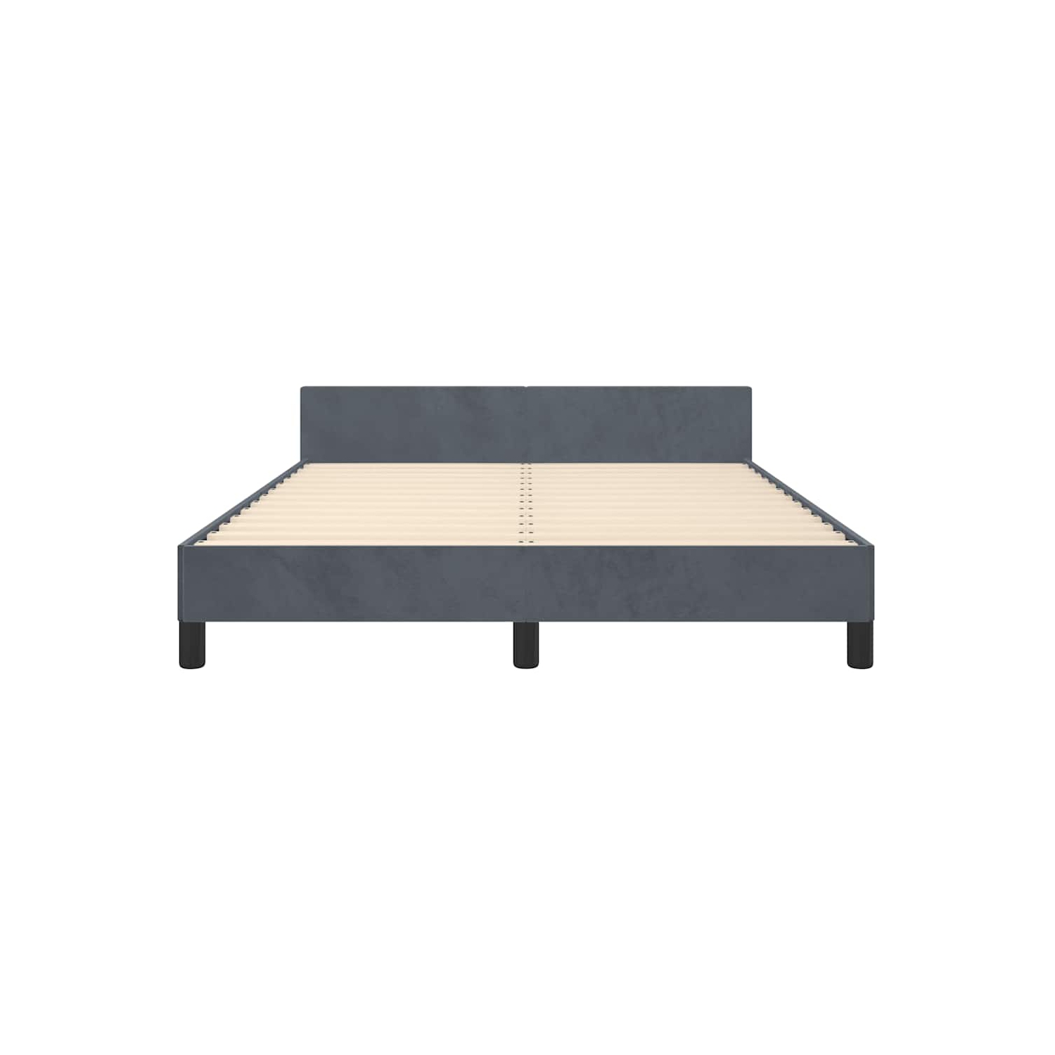 vidaXL Velvet Platform Bed Frame, No Box Spring Needed/No Mattress, Dark Gray Full Bed