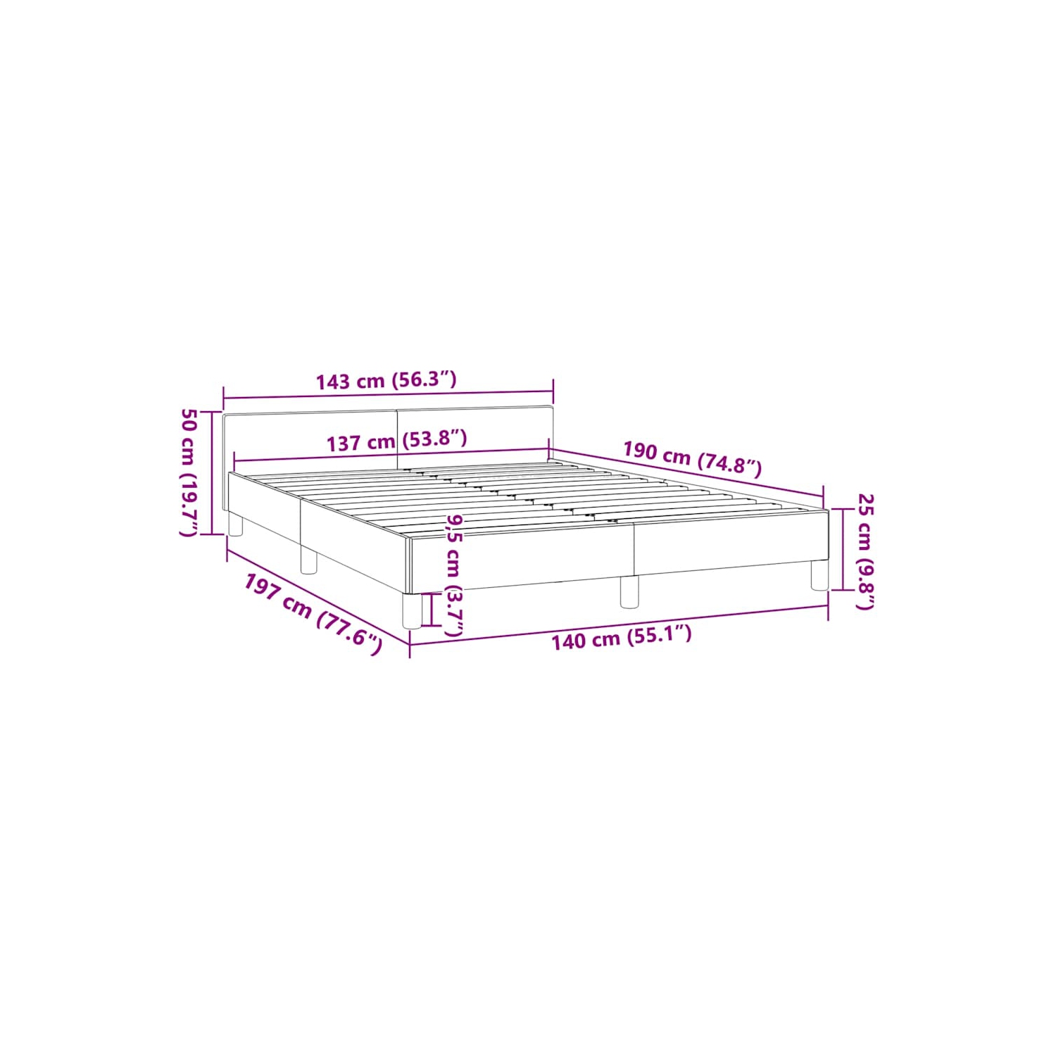 vidaXL Velvet Platform Bed Frame, No Box Spring Needed/No Mattress, Dark Gray Full Bed